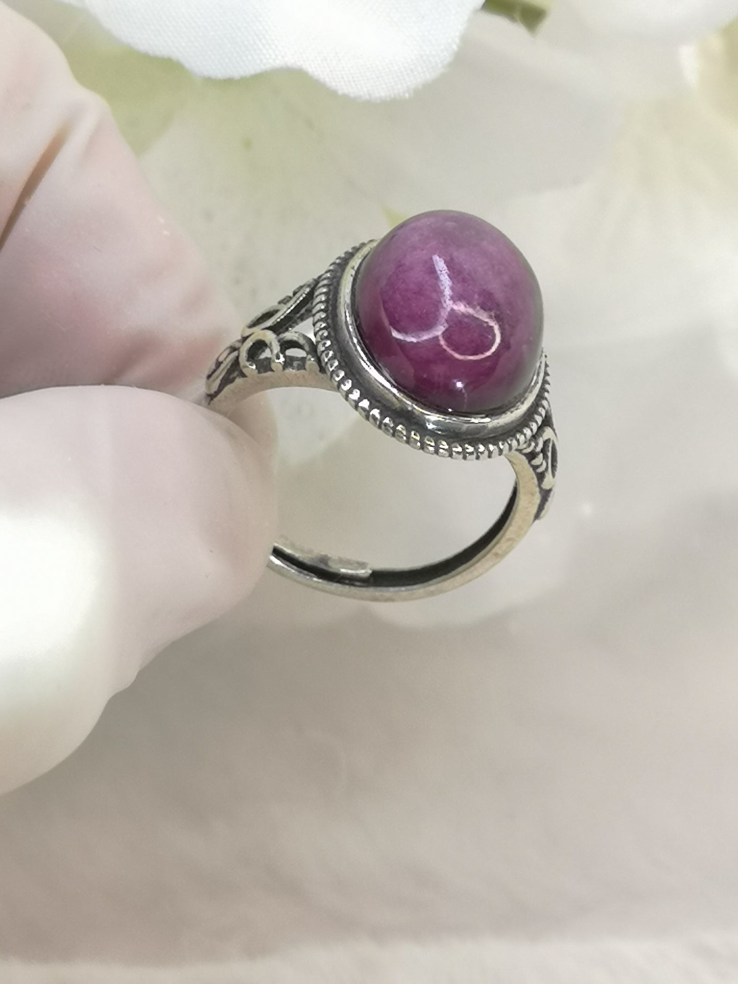 Rubin in Kyanite 925 Silber Ring verstellbar Edelstein Schmuck