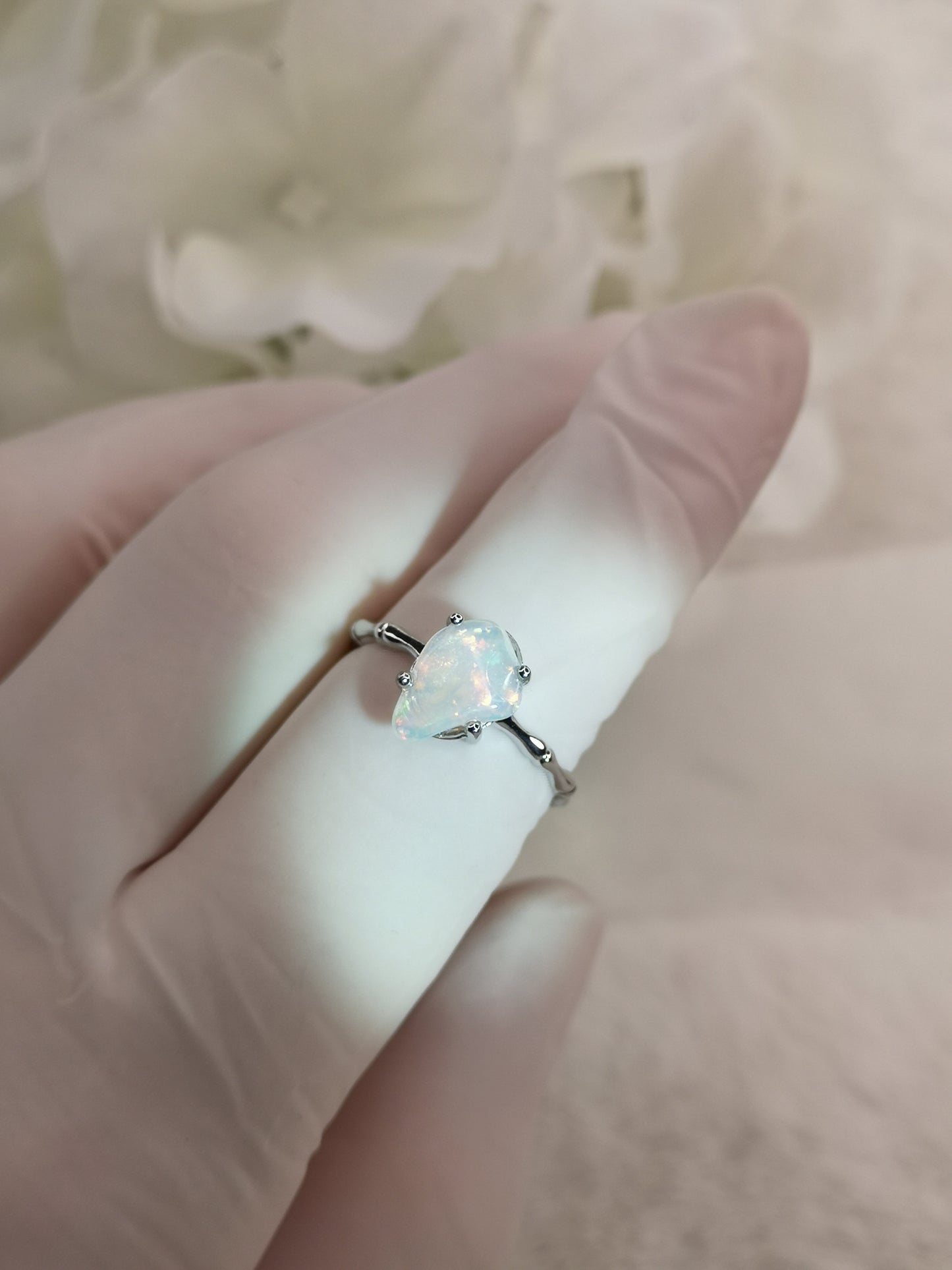 Opal Edelstein Kupfer Ring verstellbar Edelstein Schmuck #dayza