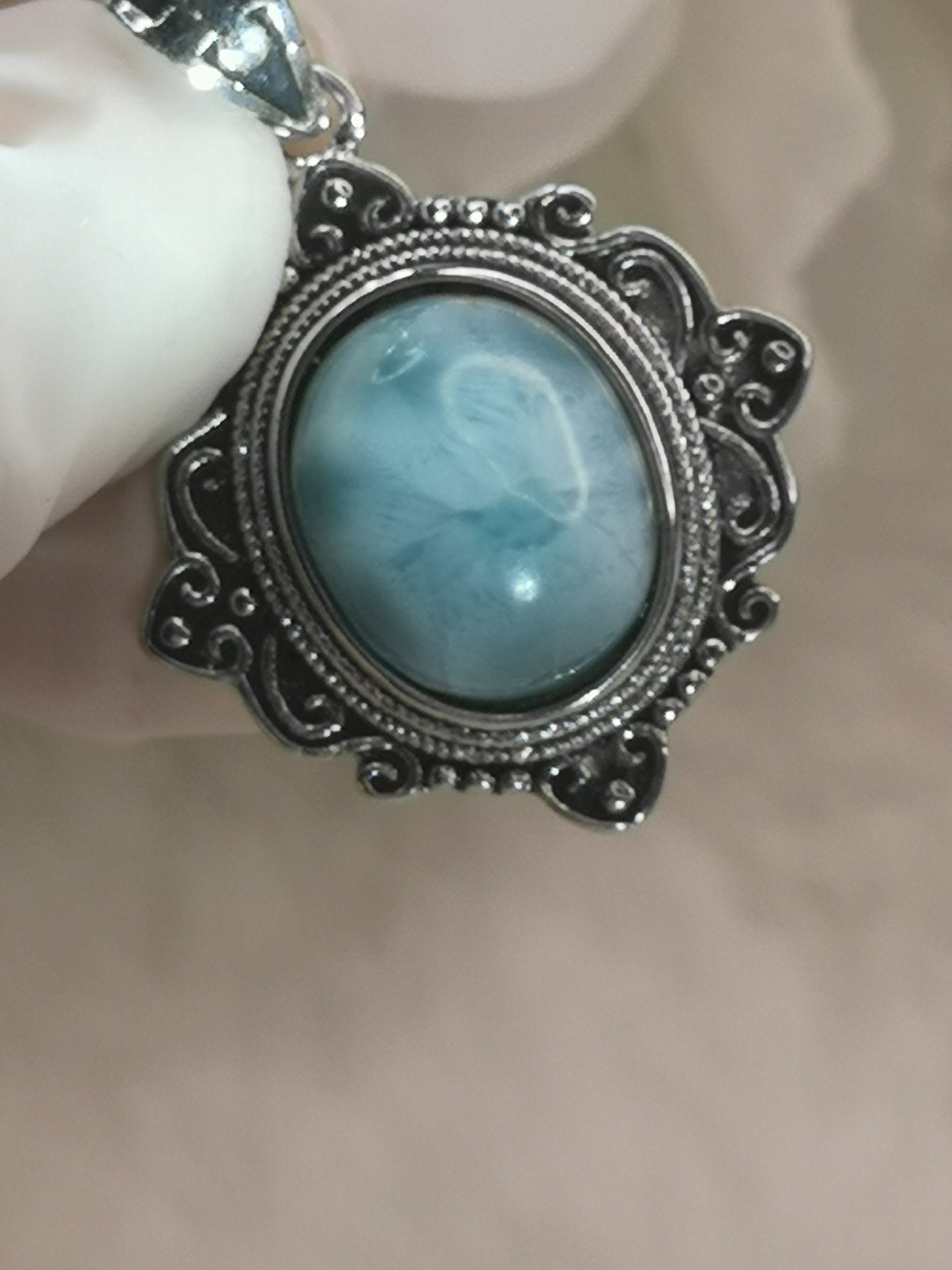 Larimar, Kupfer, Ketten Anhänger