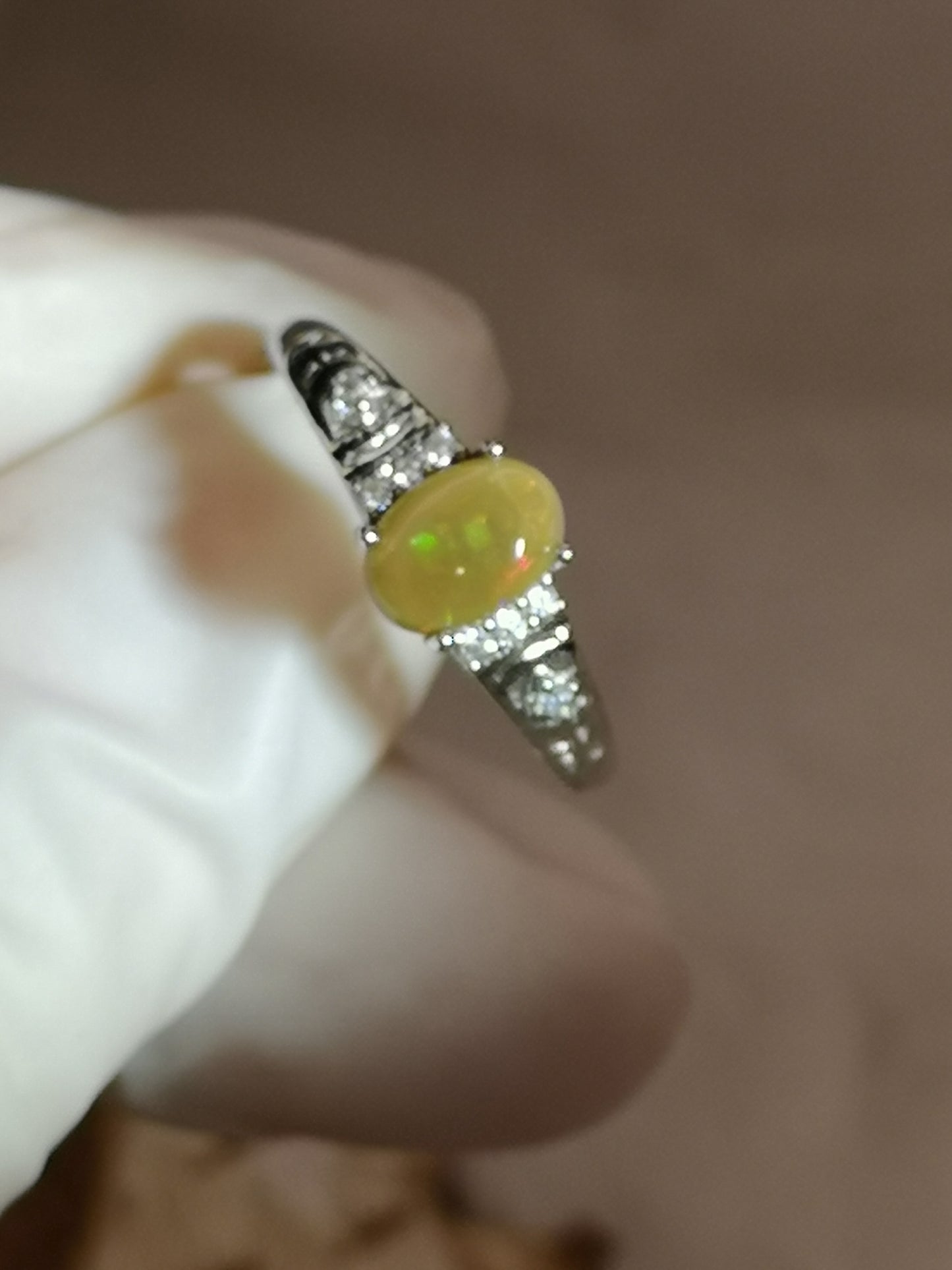 Opal Edelstein, Kupfer Ring, verstellbar