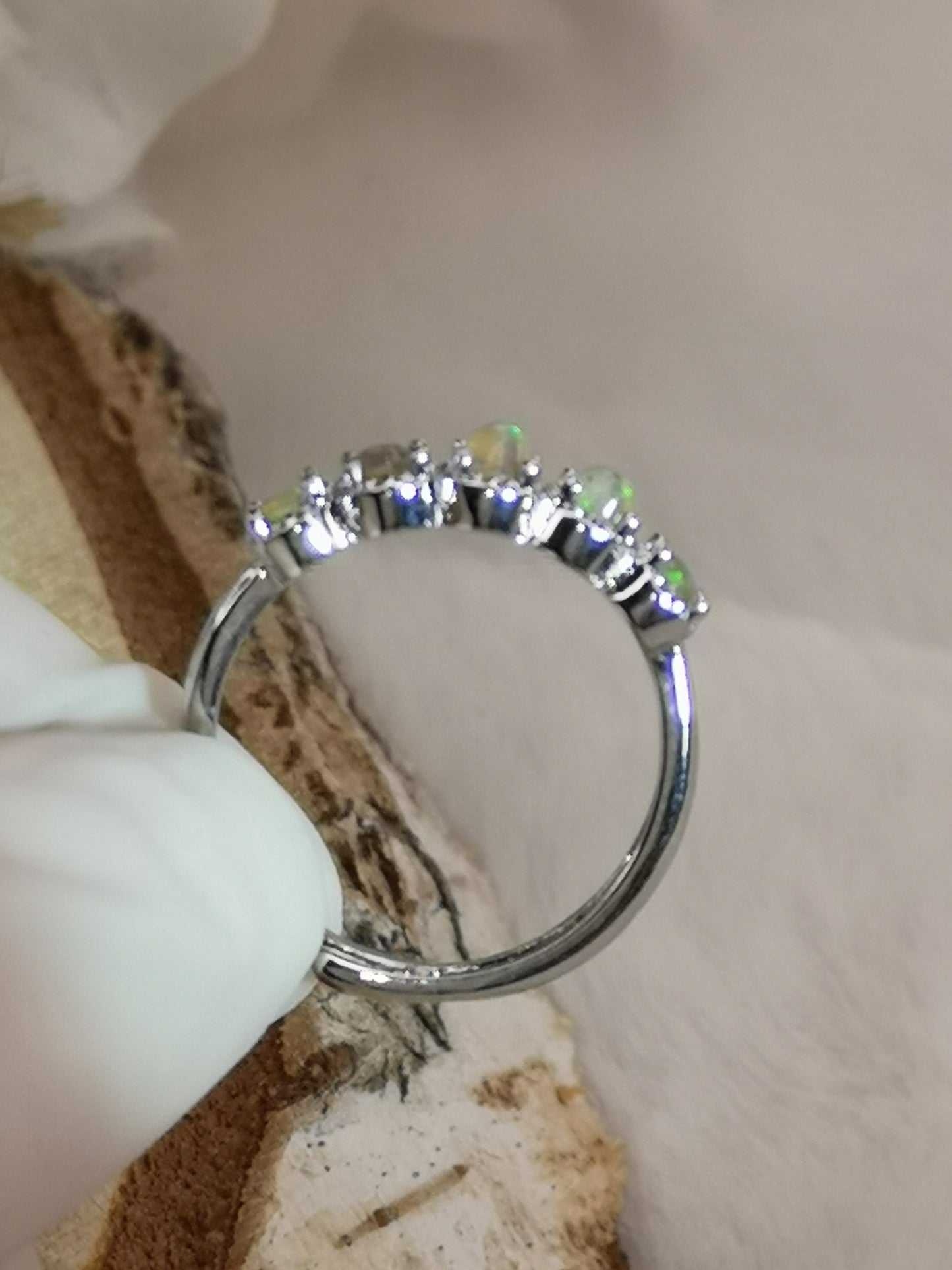 Opal Edelsteine, Kupfer Ring verstellbar