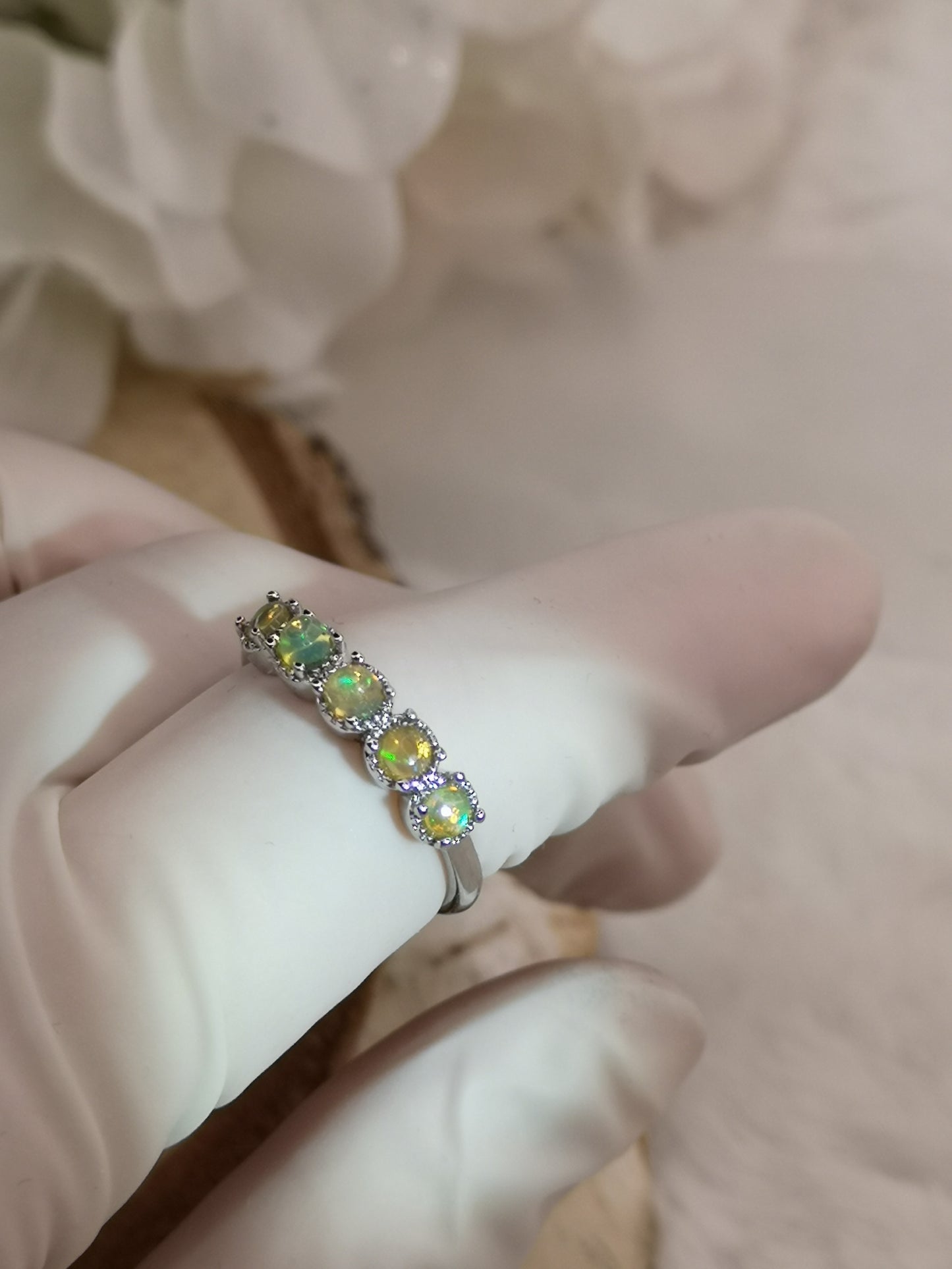 Opal Edelsteine, Kupfer Ring verstellbar