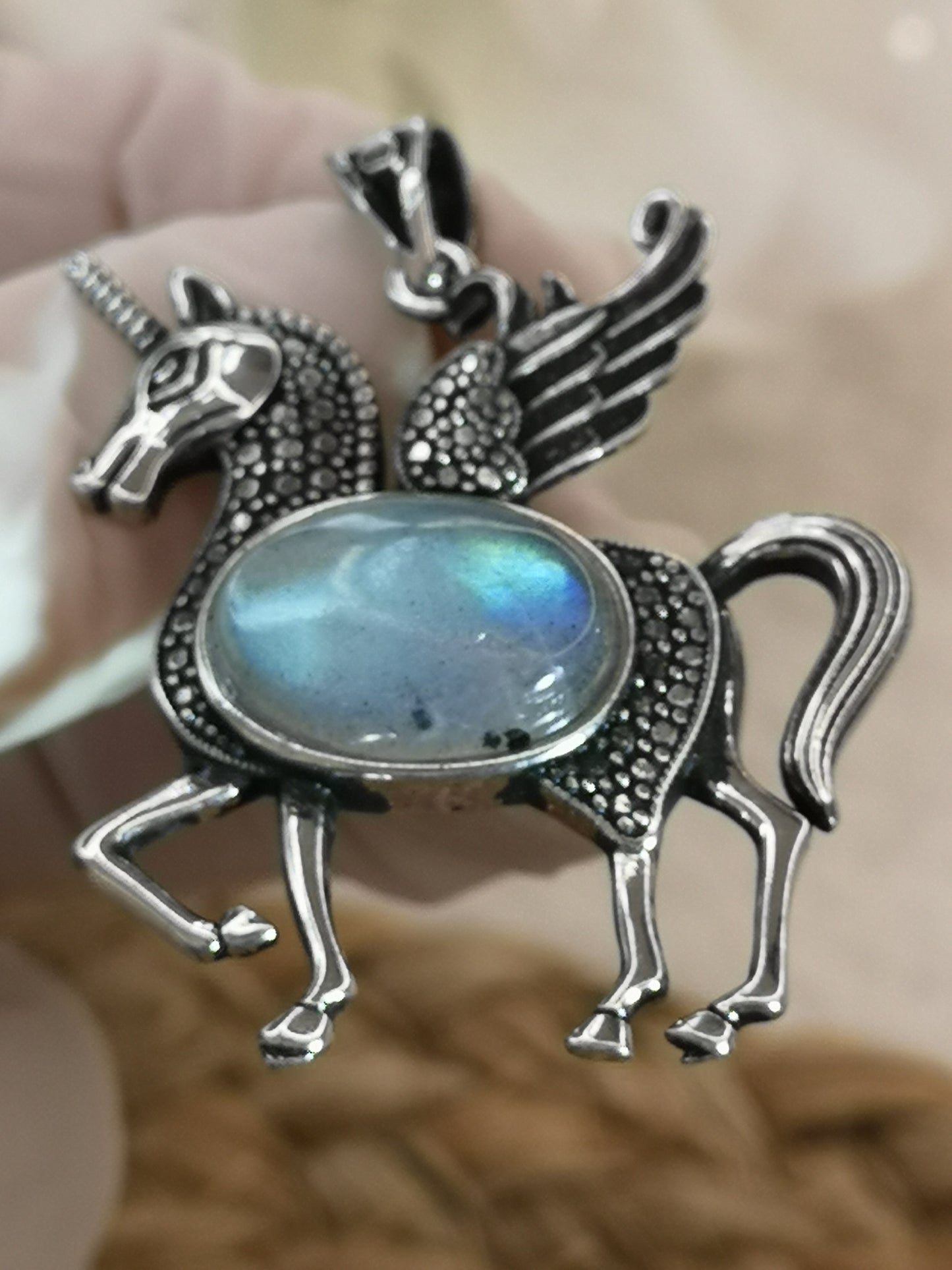 Labradorite Edelstein Einhorn Kupfer Ketten Anhänger #dayza
