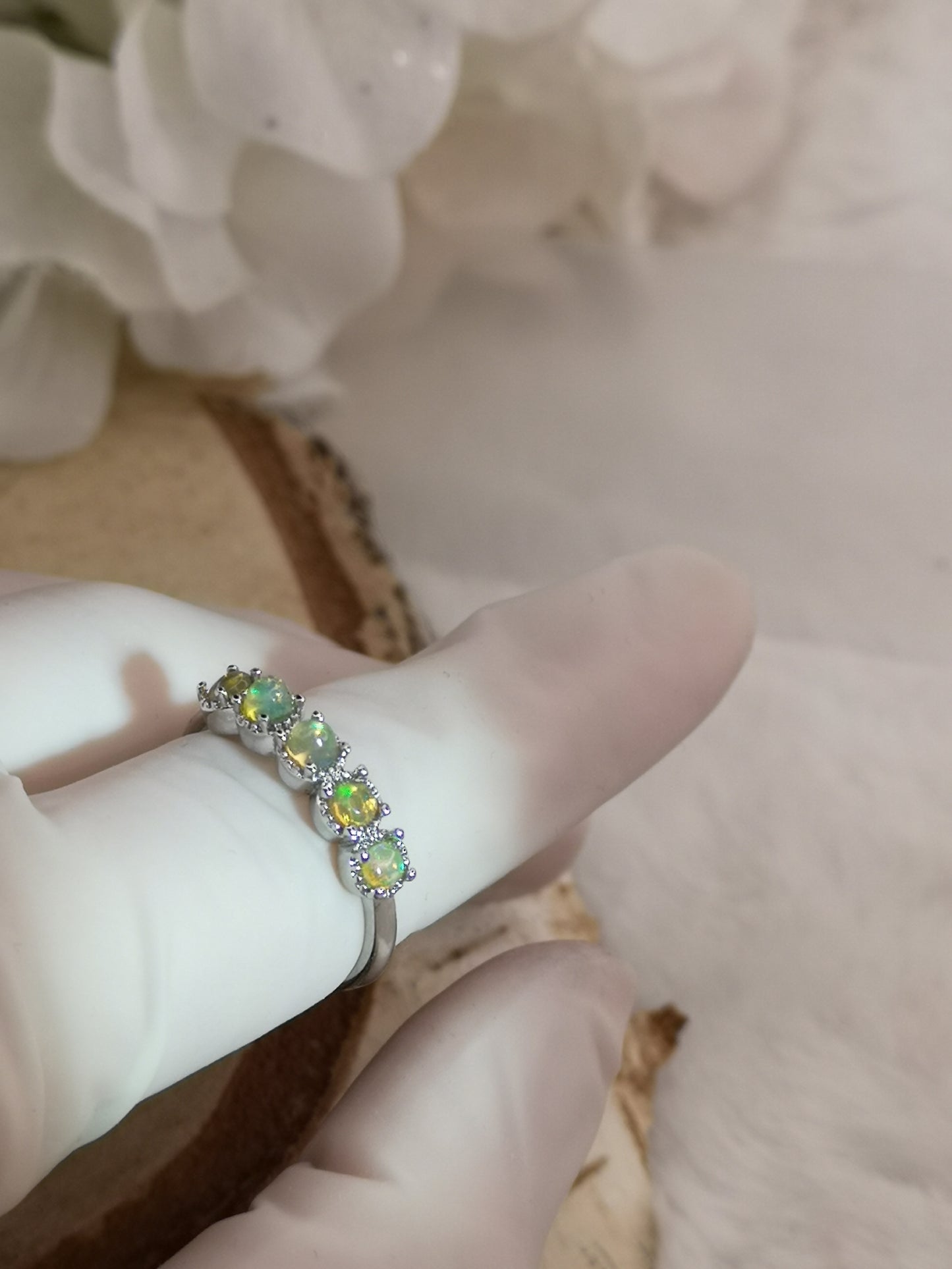 Opal Edelsteine, Kupfer Ring verstellbar