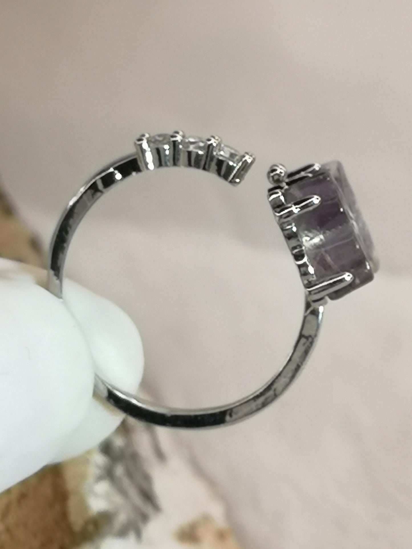 Fluorite Edelstein Schmetterling Kupfer Ring verstellbar