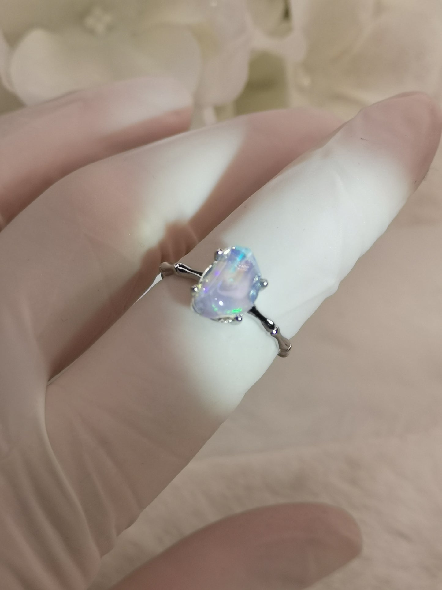 Opal Kupfer Ring verstellbar Edelstein Schmuck #dayza