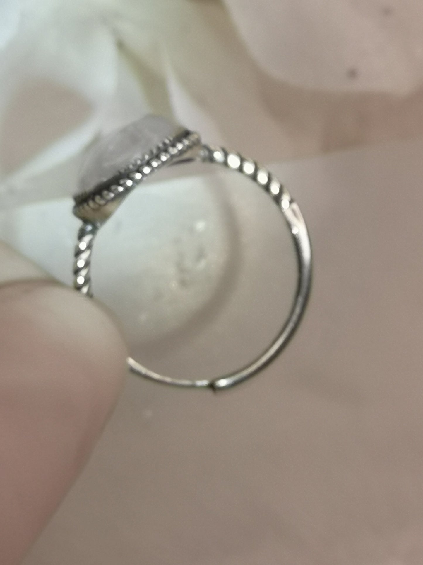 Moonstone 925 Silber Ring verstellbar Edelstein Schmuck