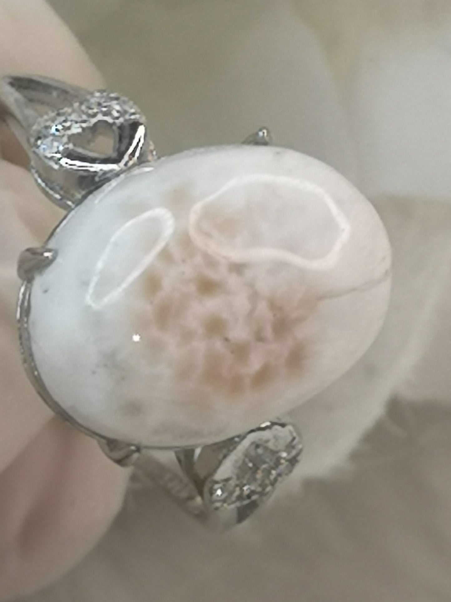 Pink Larimar 925 Silber Ring verstellbar