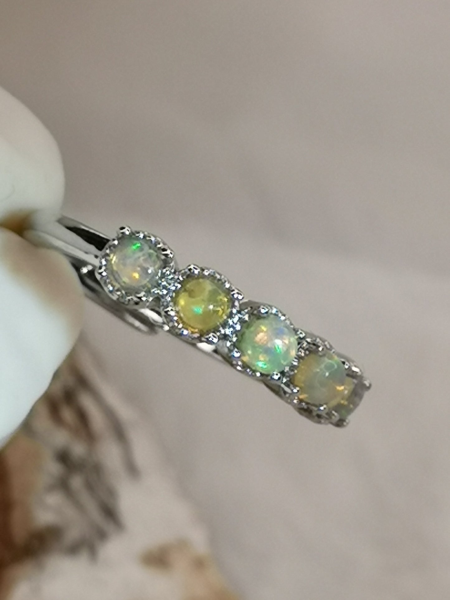 Opal Edelsteine, Kupfer Ring verstellbar