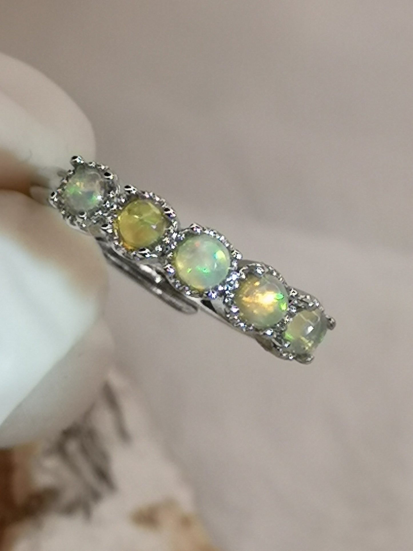 Opal Edelsteine, Kupfer Ring verstellbar