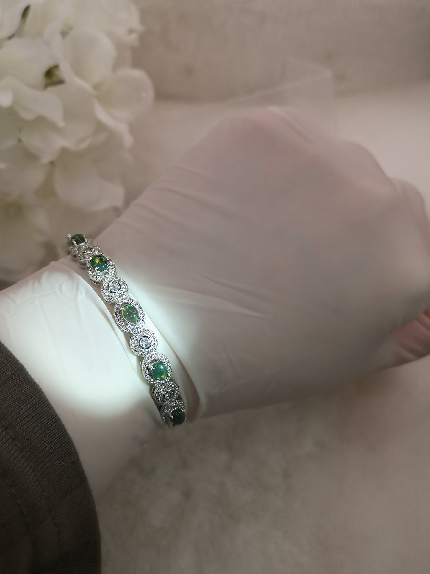 Opal Edelstein, Kupfer Armband