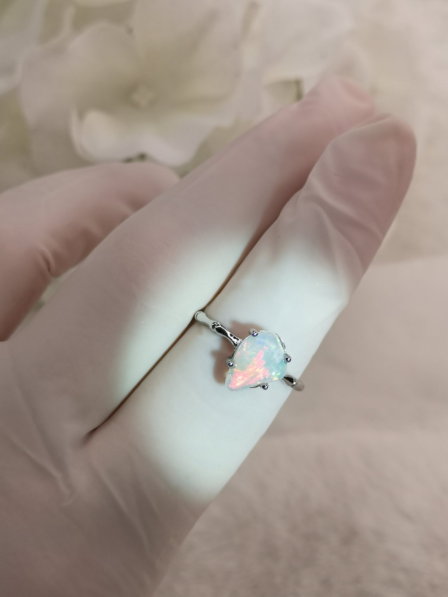 Opal Edelstein Kupfer Ring verstellbar Edelstein Schmuck #dayza