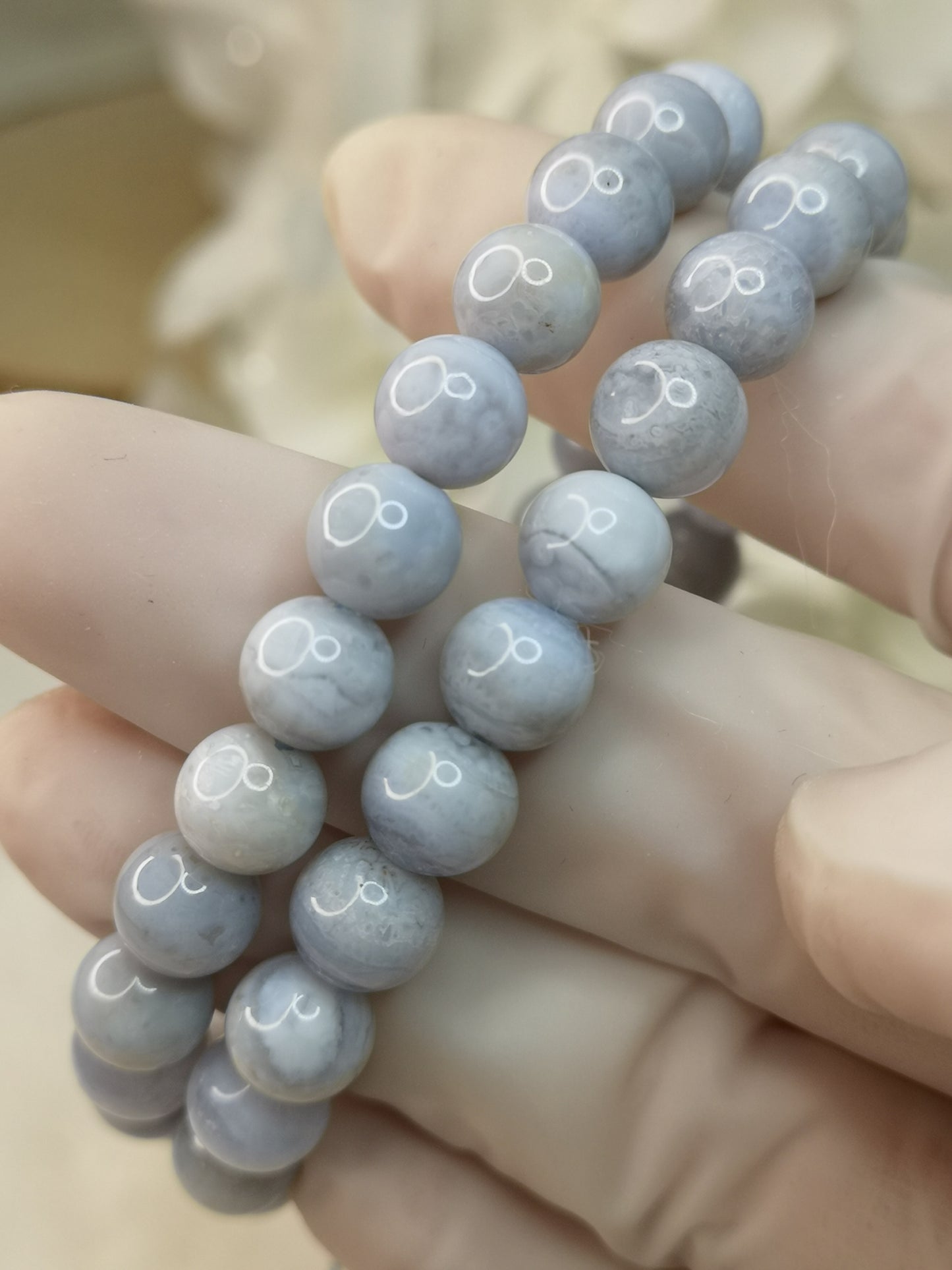 Blue Lace Achat Edelstein Armband