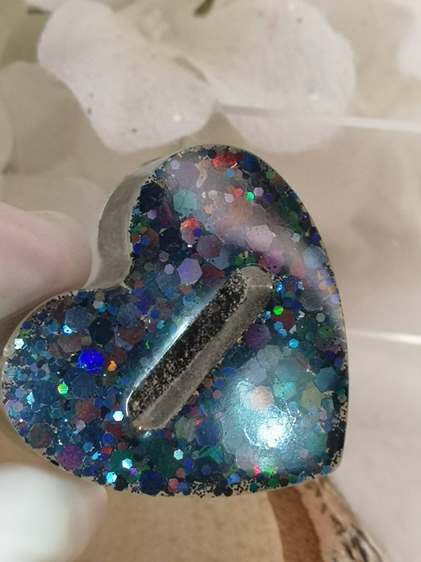 Ring Halter Herzform aus Kunstharz Unikat Resinart Handmade #dayza