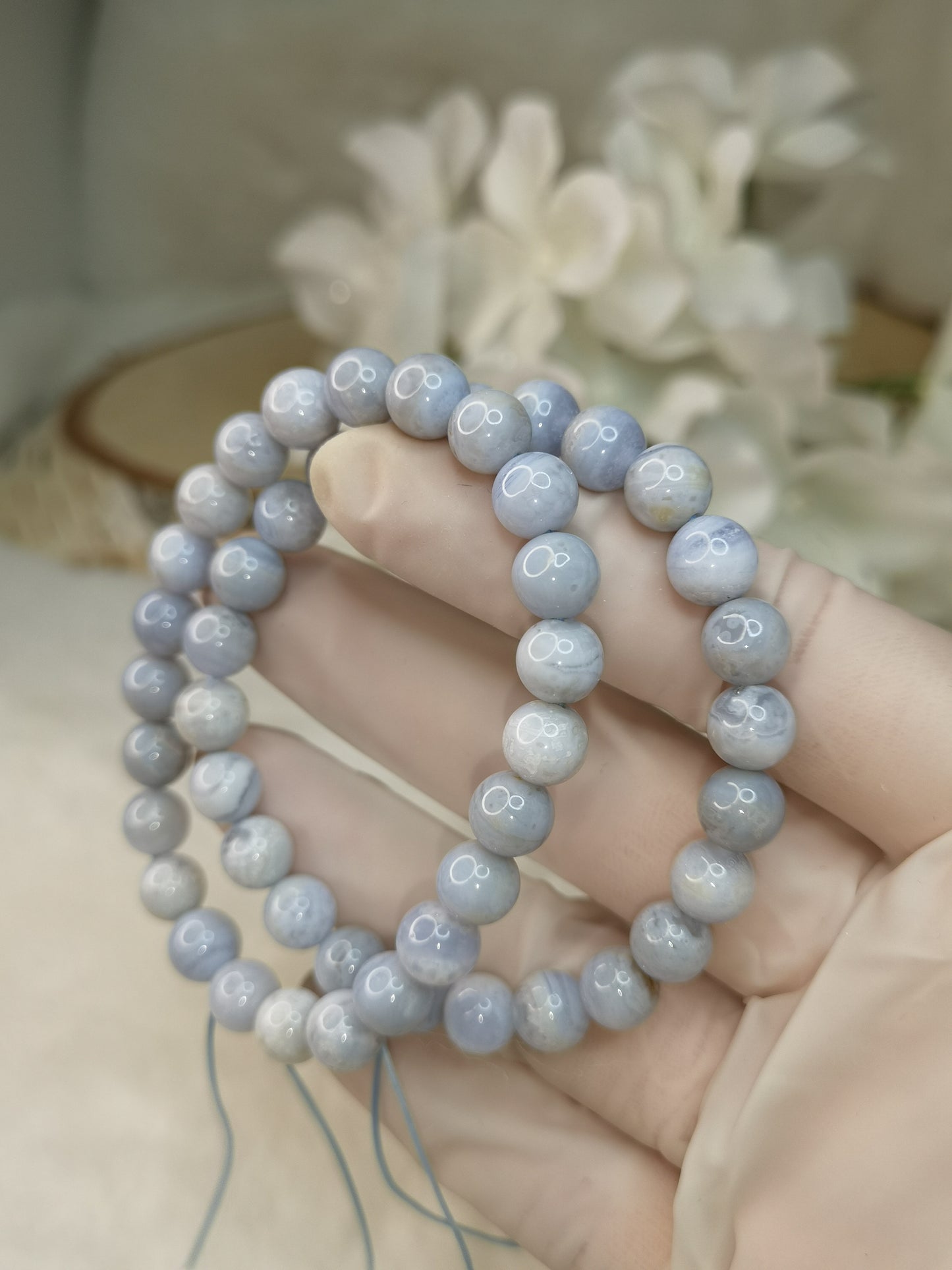 Blue Lace Achat Edelstein Armband