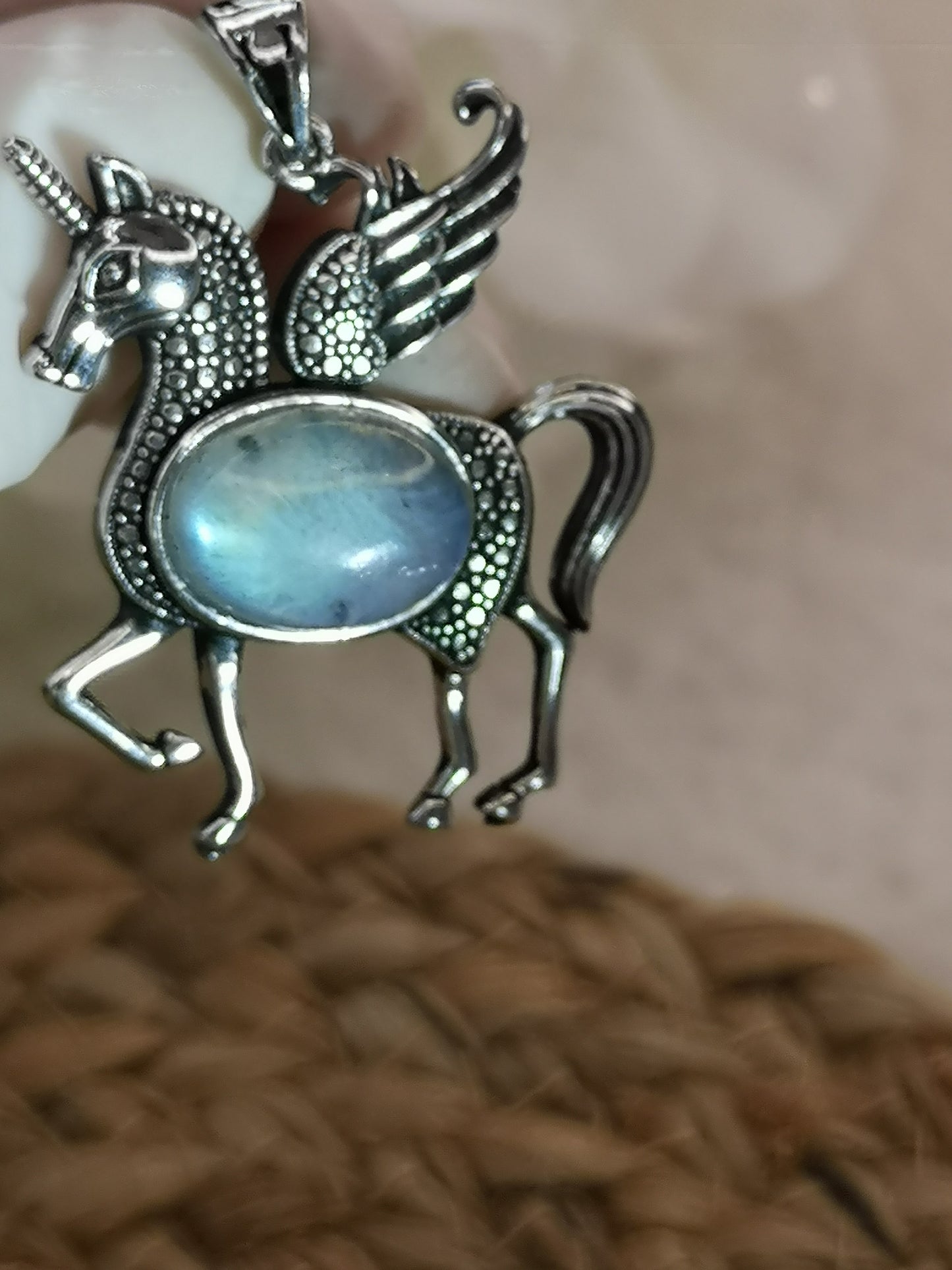 Labradorite Edelstein Einhorn Kupfer Ketten Anhänger #dayza