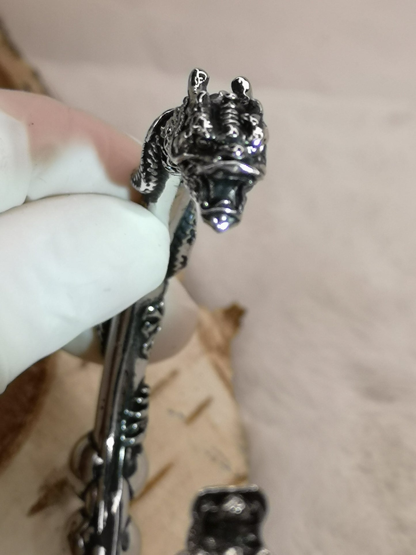 Gartenquartz Edelsteine, Kupfer Drachendesign Armband