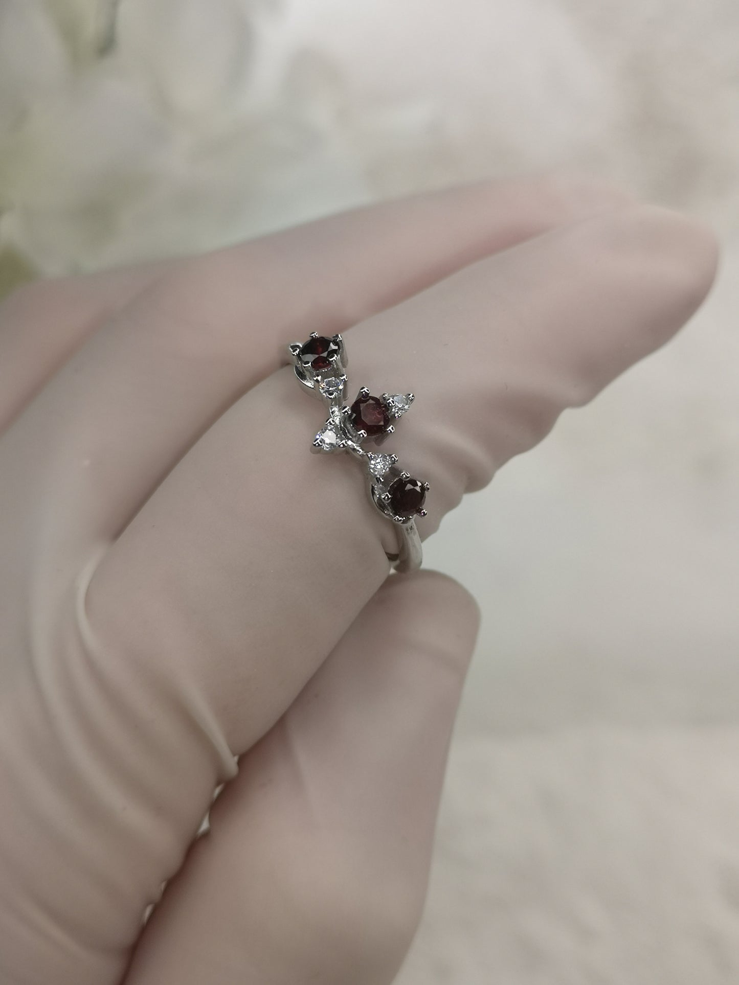 Granit Edelstein Kupfer Ring verstellbar