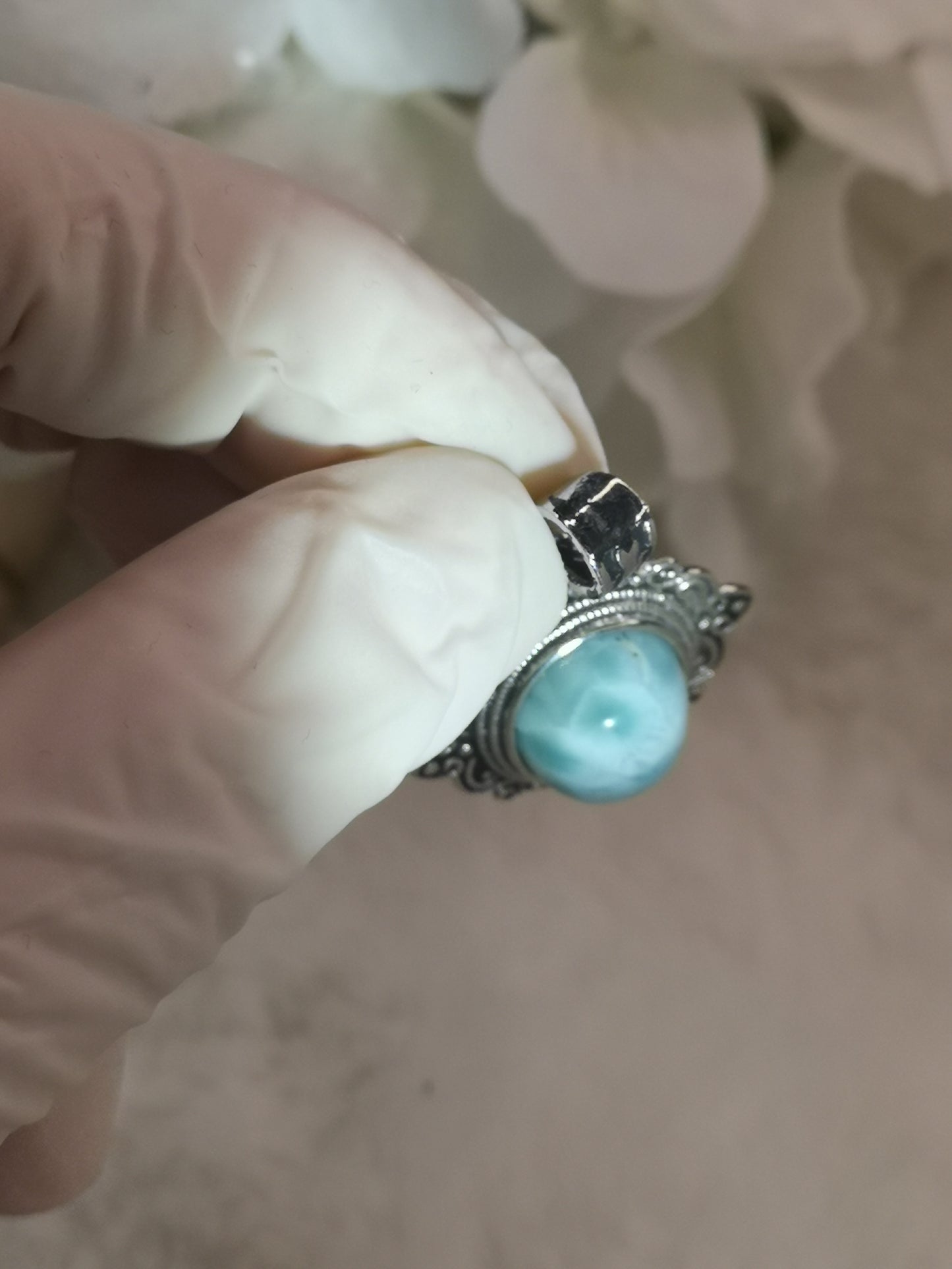 Larimar, Kupfer, Ketten Anhänger