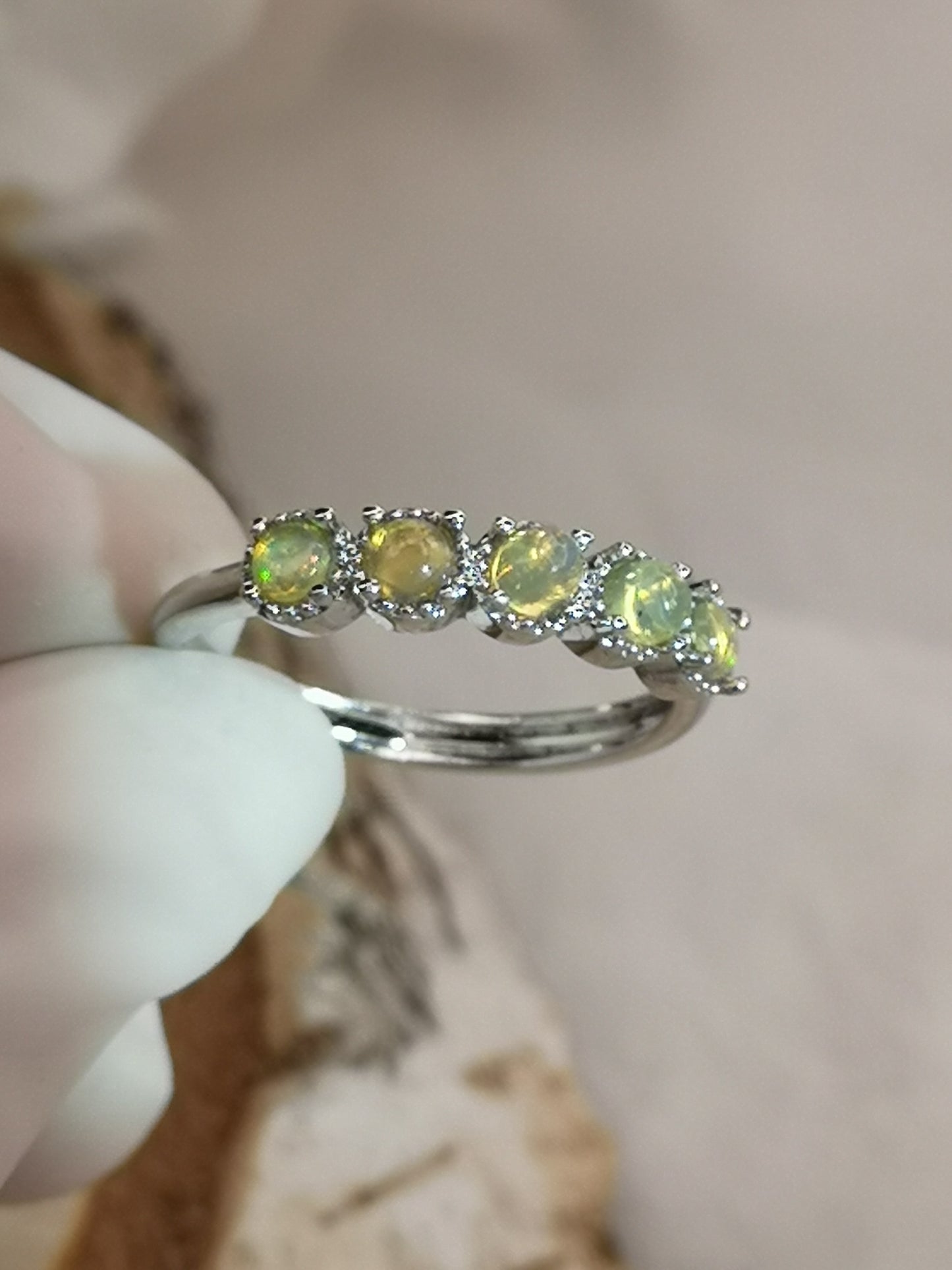 Opal Edelsteine, Kupfer Ring verstellbar