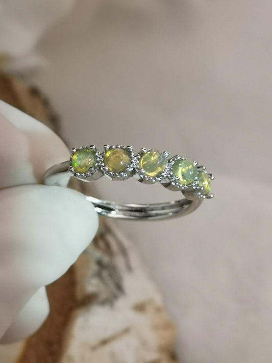 Opal Edelsteine, Kupfer Ring verstellbar