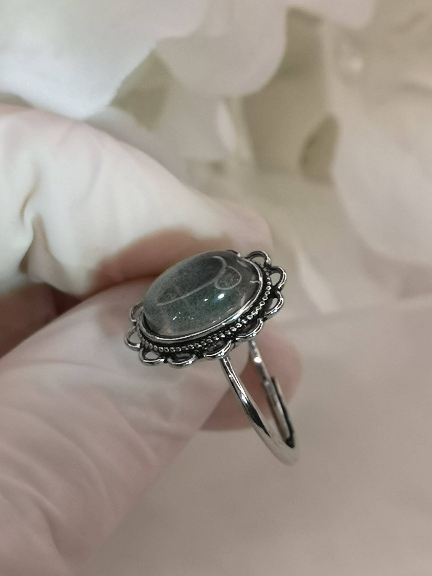 Labradorite Edelstein Kupfer Ring verstellbar