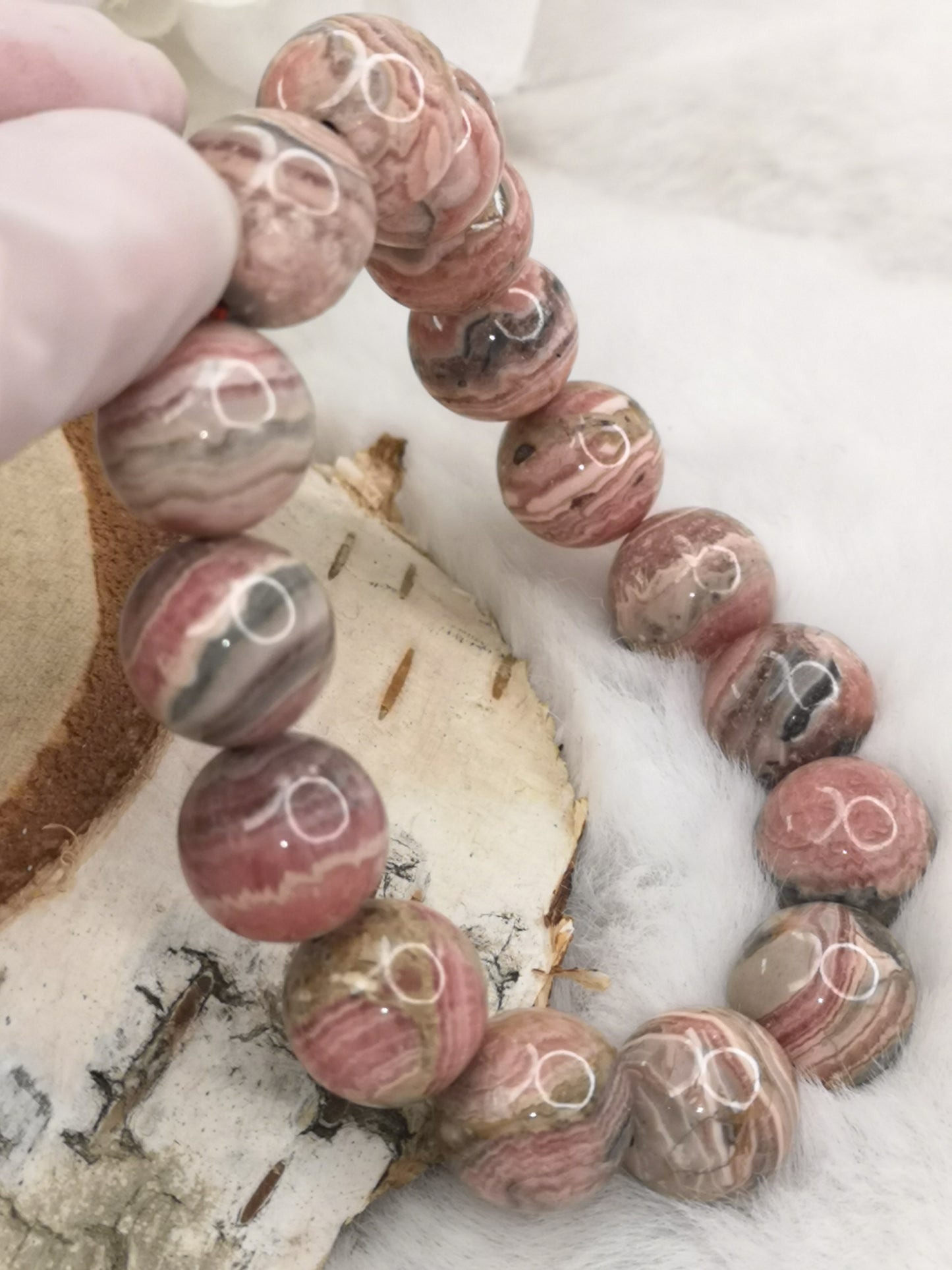 Rhodochrosit Edelstein Armband