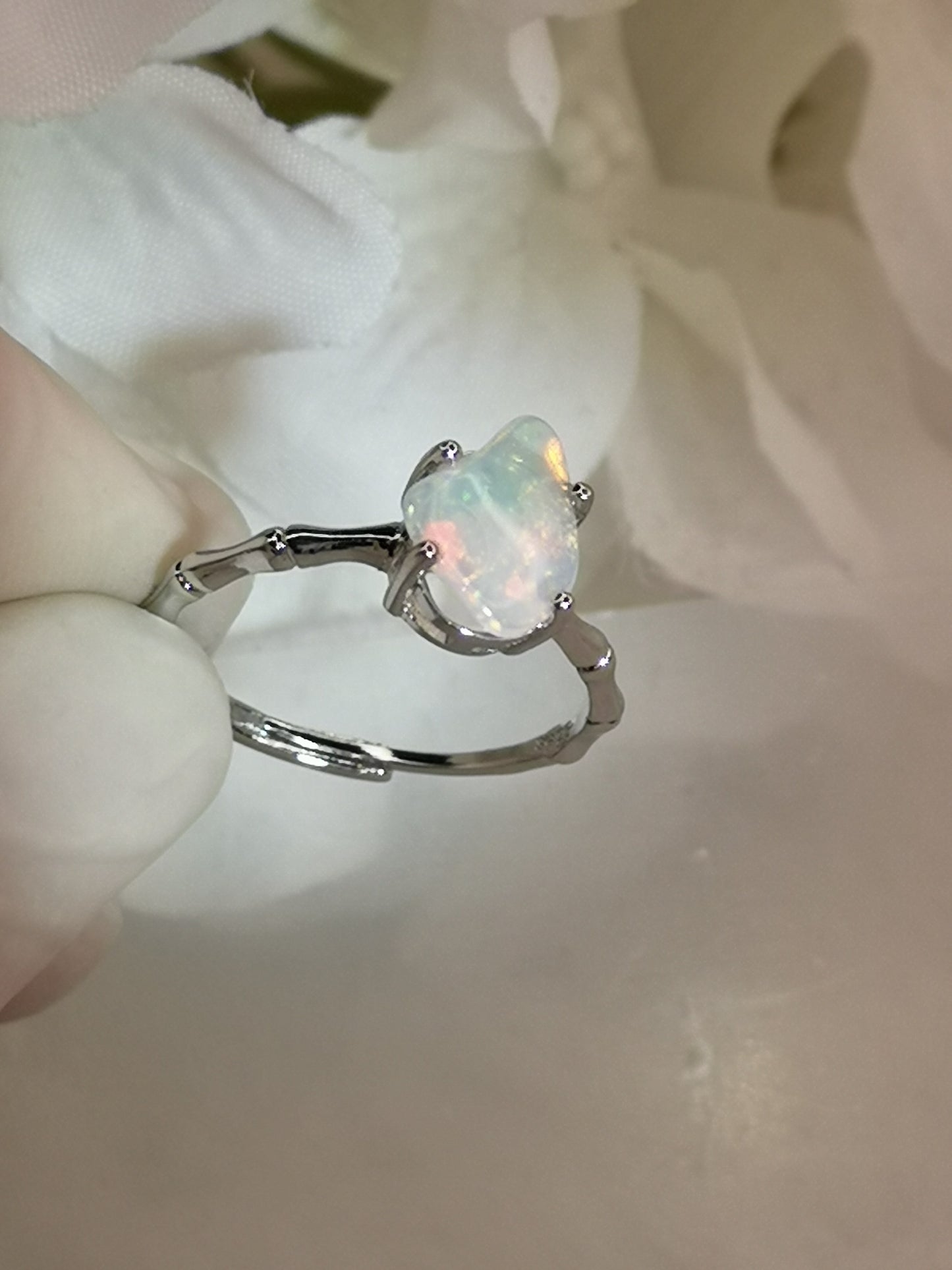 Opal Edelstein Kupfer Ring verstellbar Edelstein Schmuck #dayza