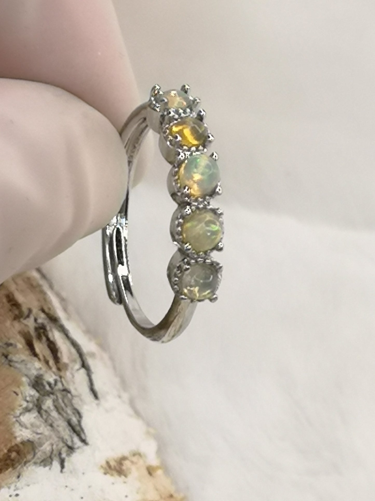 Opal Edelsteine, Kupfer Ring verstellbar