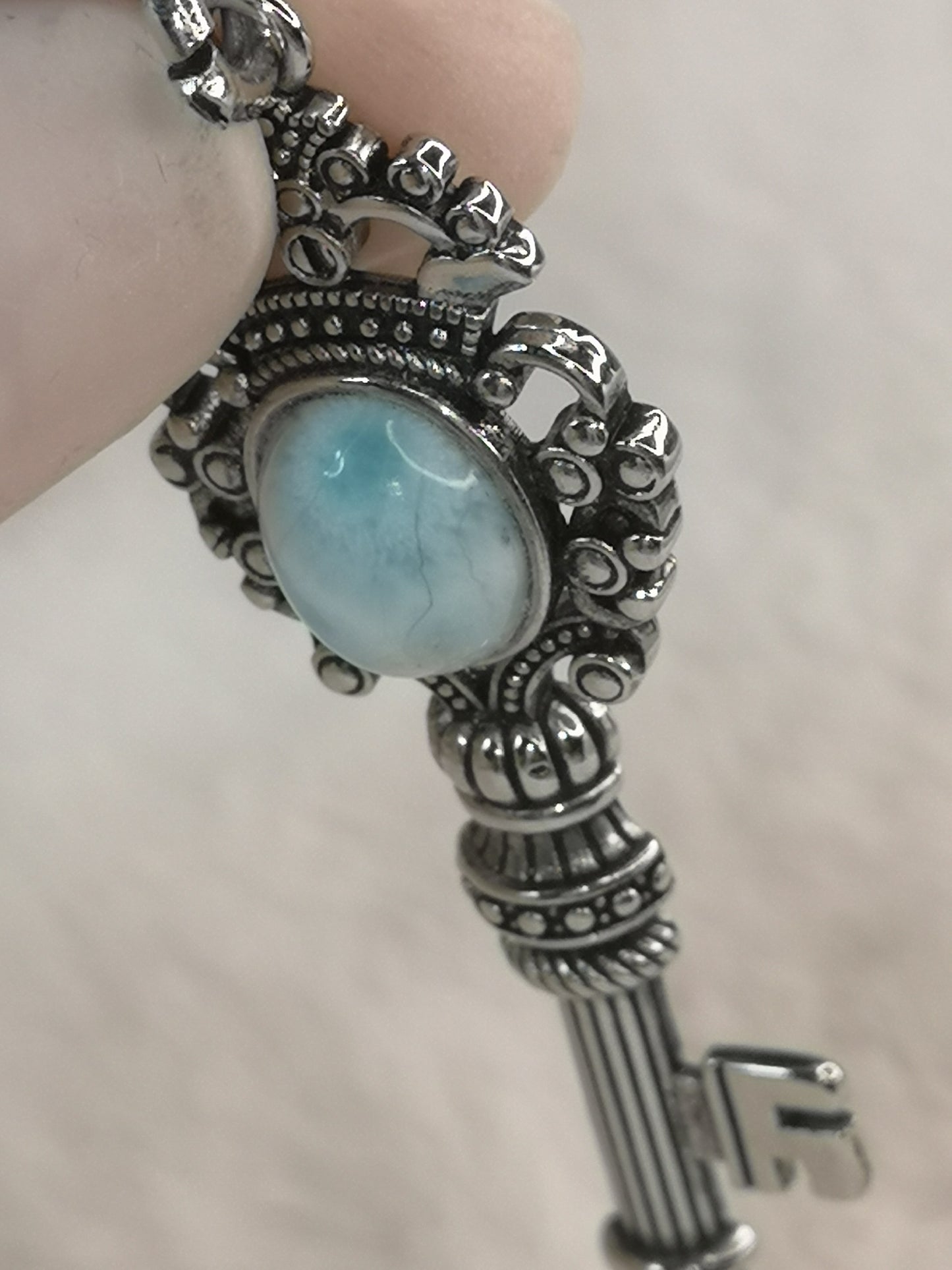 Larimar Schlüsselanhänger, Kupfer