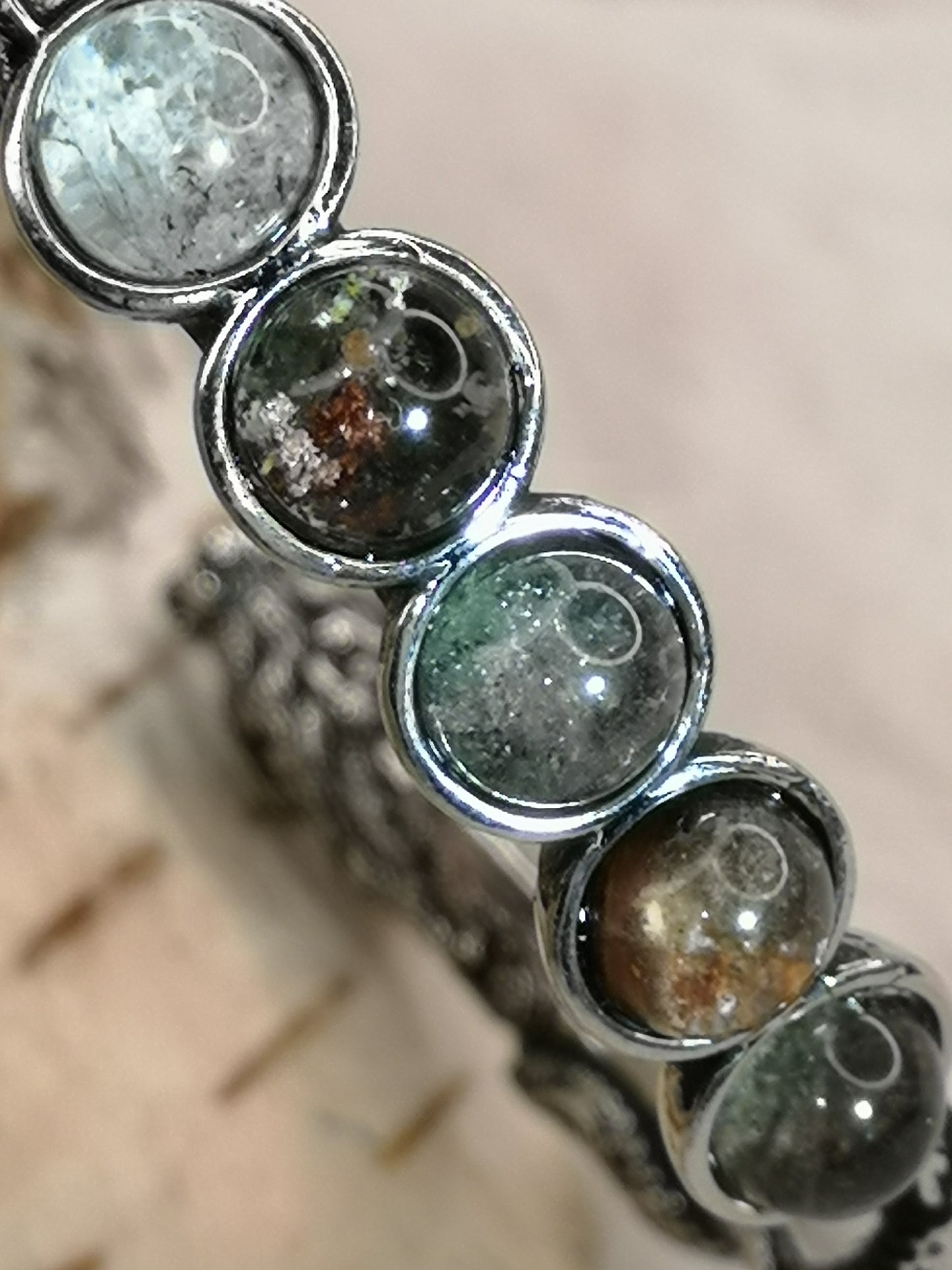 Gartenquartz Edelsteine, Kupfer Drachendesign Armband