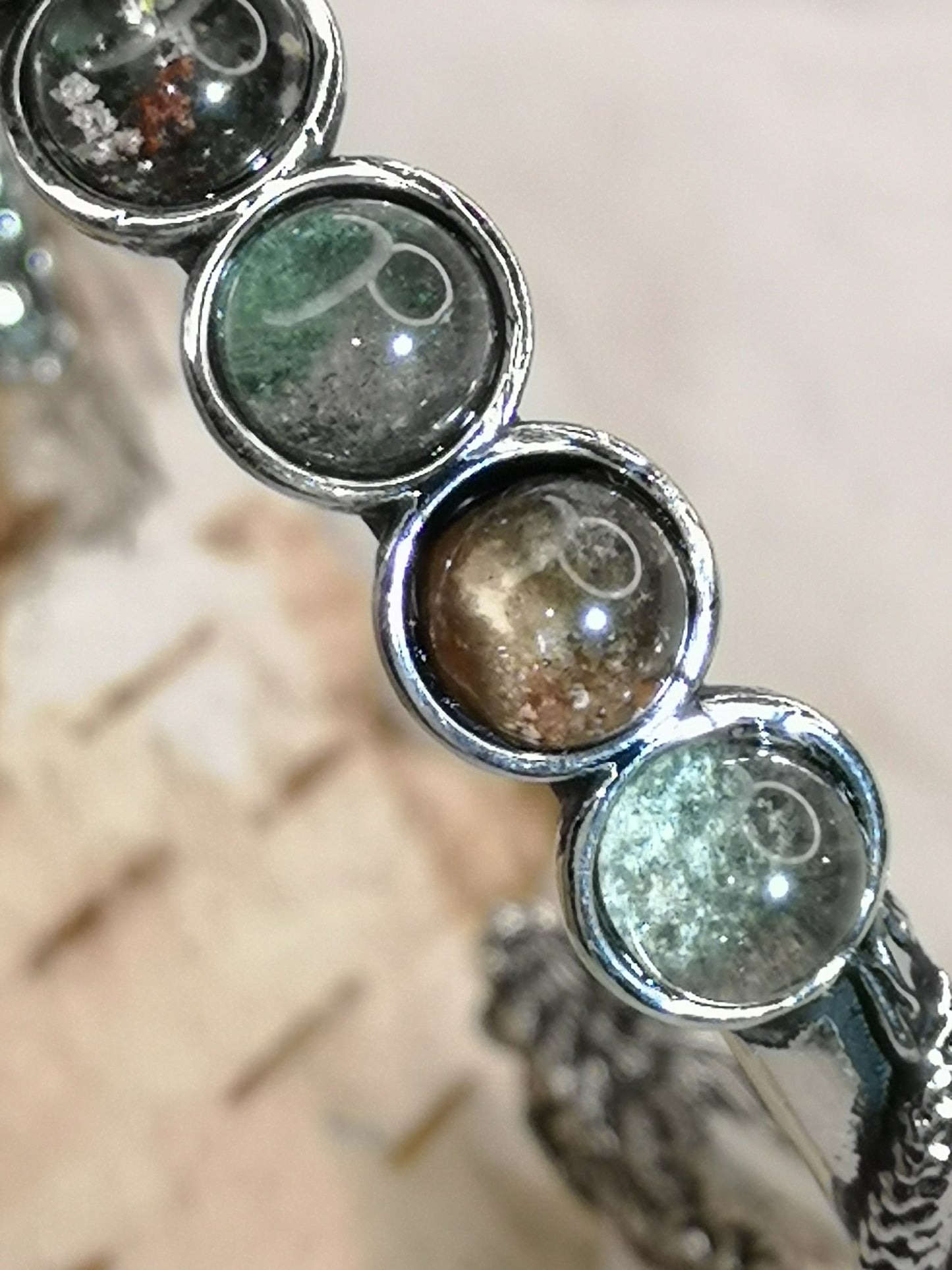 Gartenquartz Edelsteine, Kupfer Drachendesign Armband