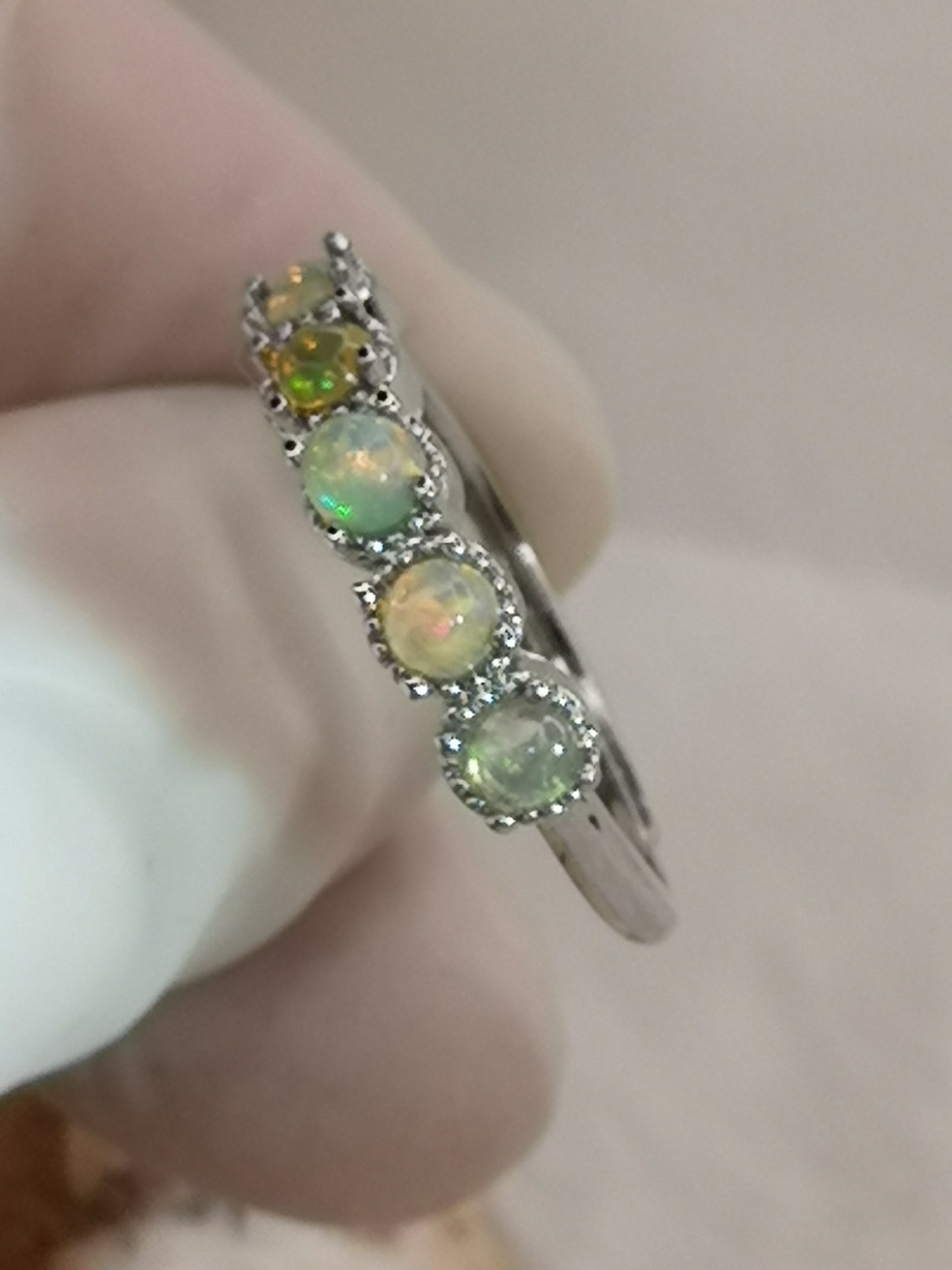 Opal Edelsteine, Kupfer Ring verstellbar