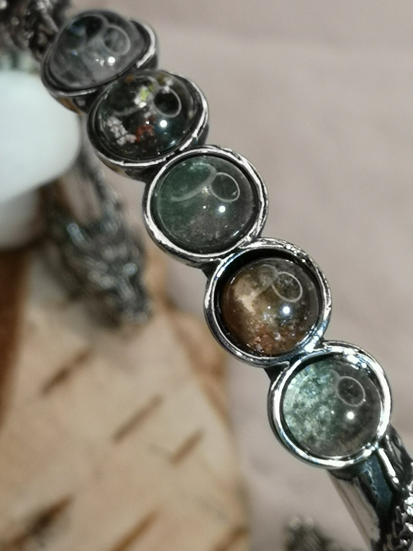 Gartenquartz Edelsteine, Kupfer Drachendesign Armband