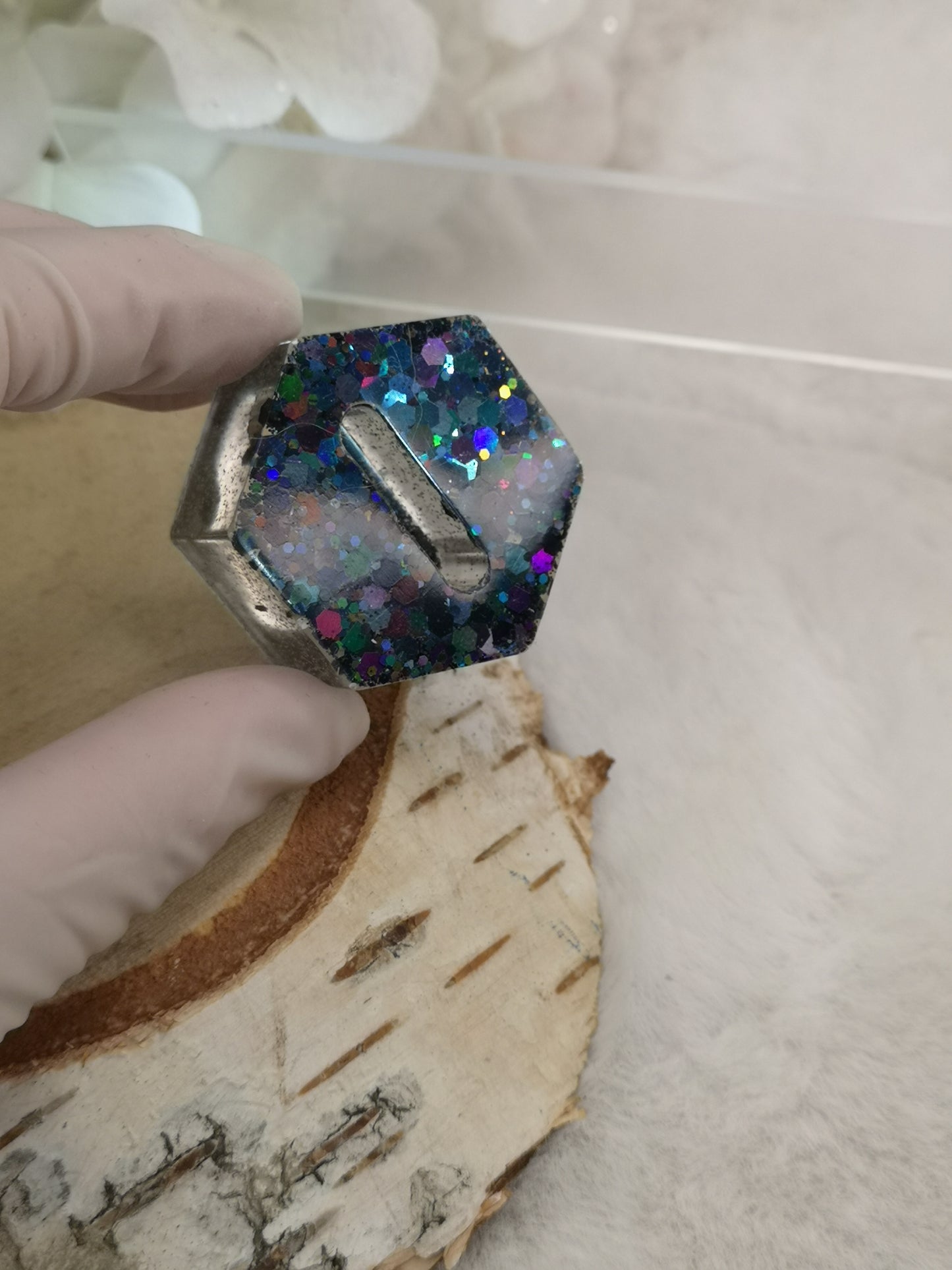 Ring Halter aus Kunstharz Unikat Resinart Handmade #dayza