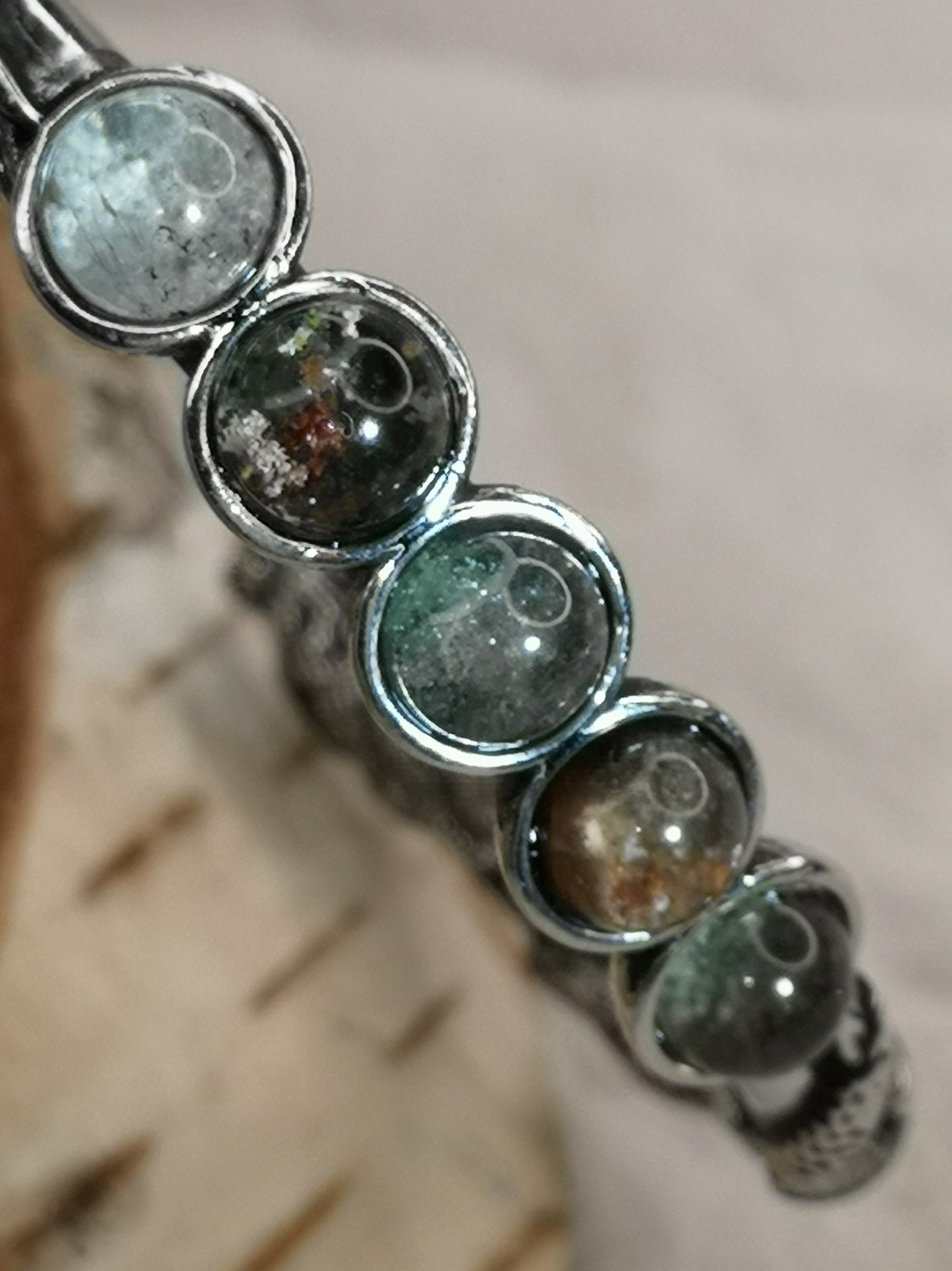 Gartenquartz Edelsteine, Kupfer Drachendesign Armband