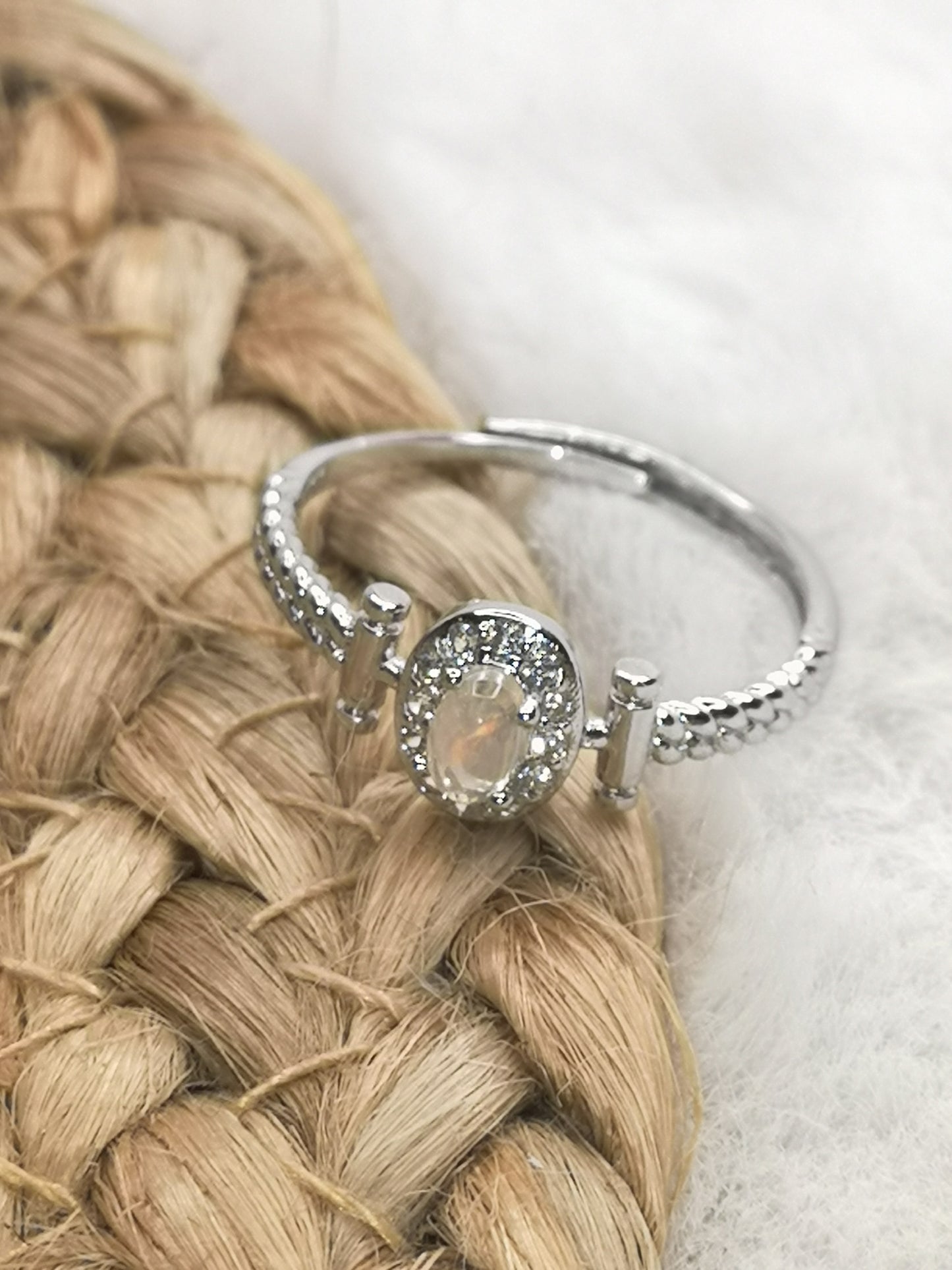 Opal 925 Silber Ring, verstellbar