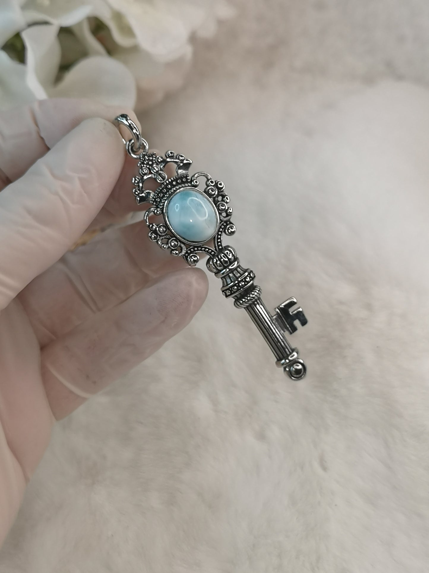 Larimar Schlüsselanhänger, Kupfer