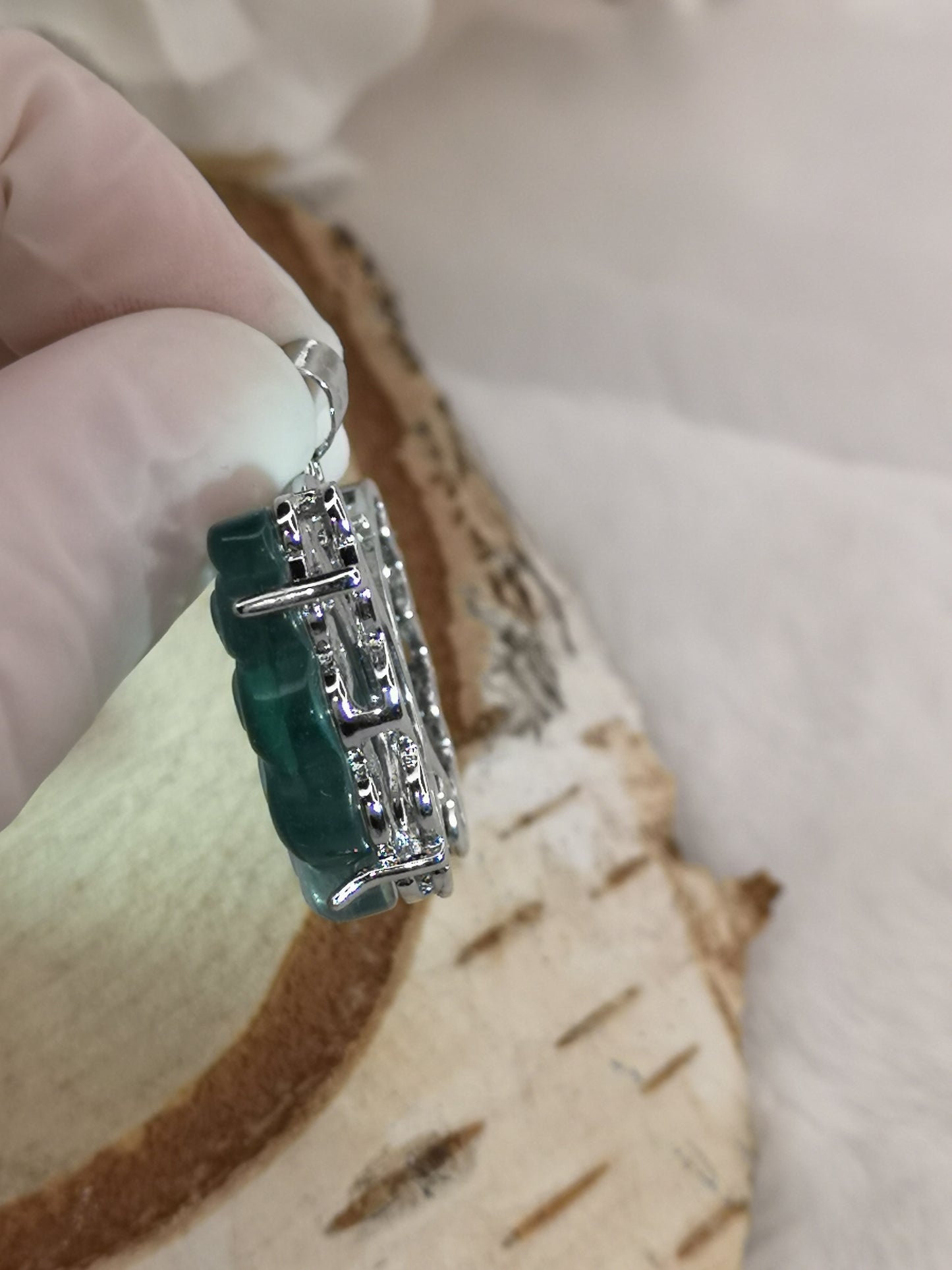 Blauer Fluorite Edelstein Schmetterling, Kupfer Ketten Anhänger