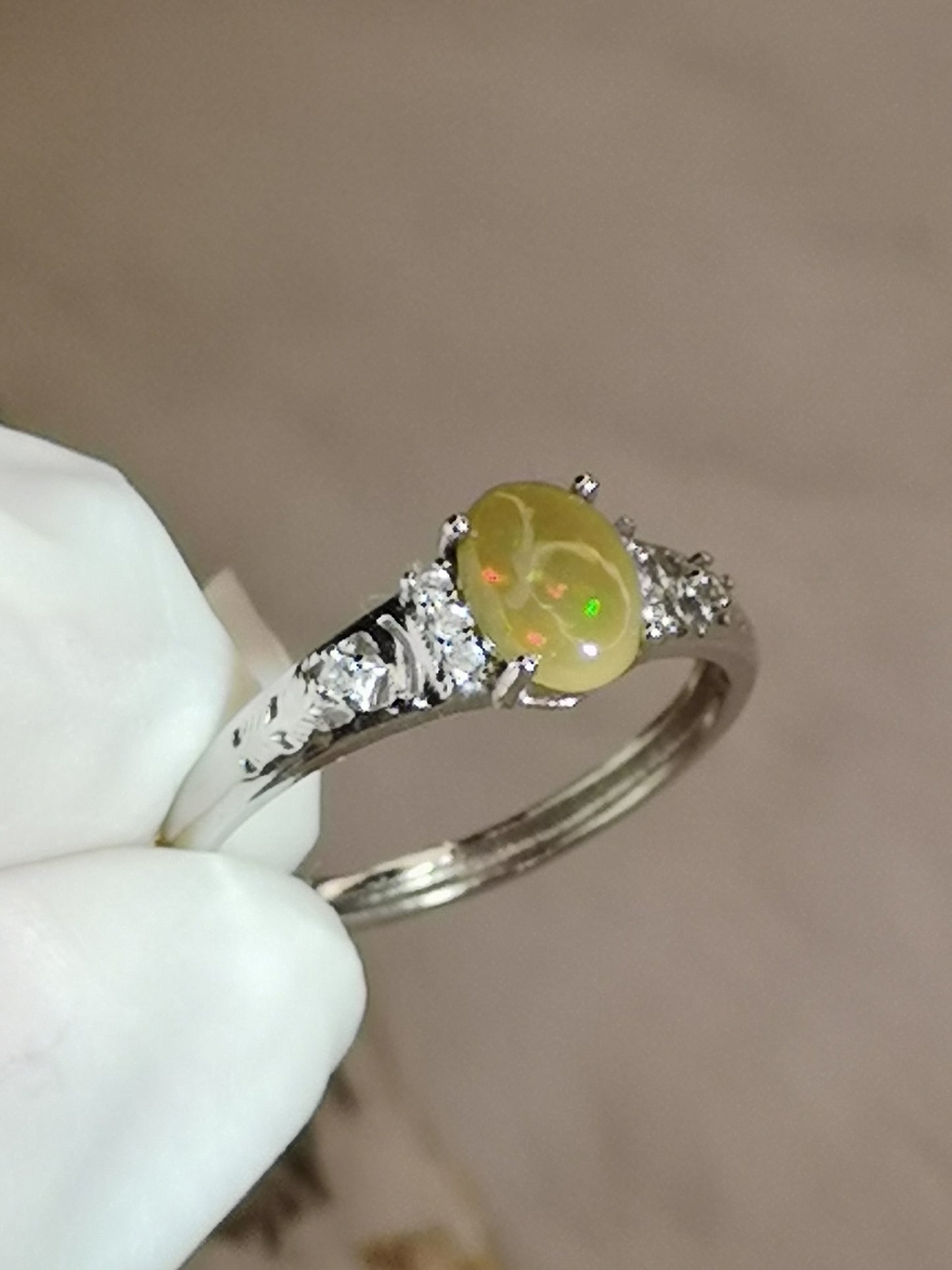 Opal Edelstein, Kupfer Ring, verstellbar