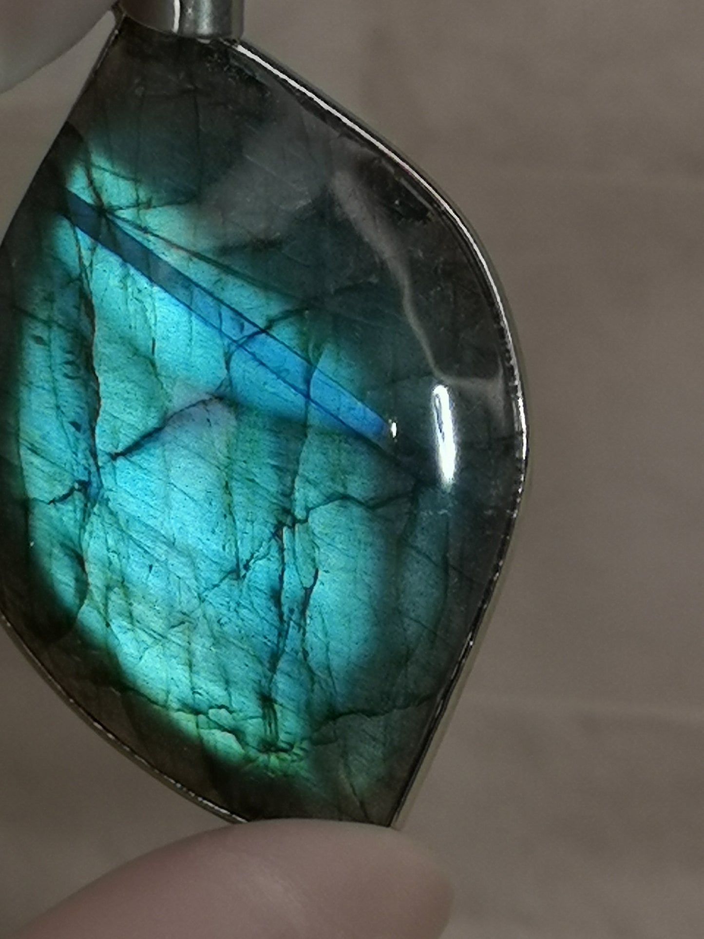 Labradorite Edelstein Tropfen, Kupfer Ketten Anhänger