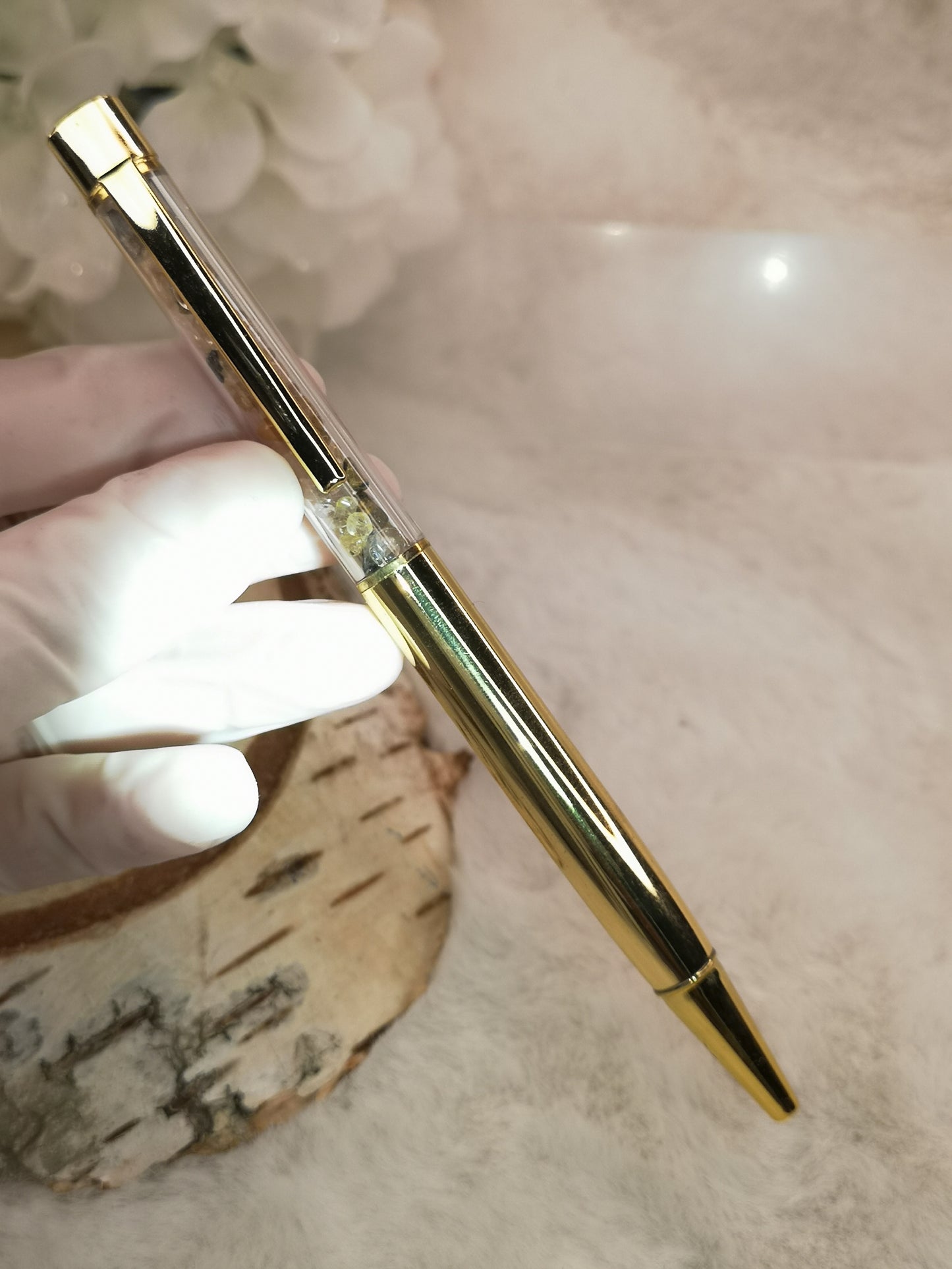 Kugelschreiber mit Citrin Edelsteine