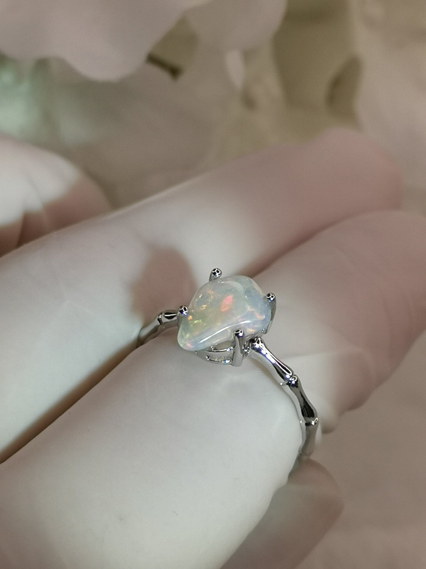 Opal Edelstein Kupfer Ring verstellbar Edelstein Schmuck #dayza