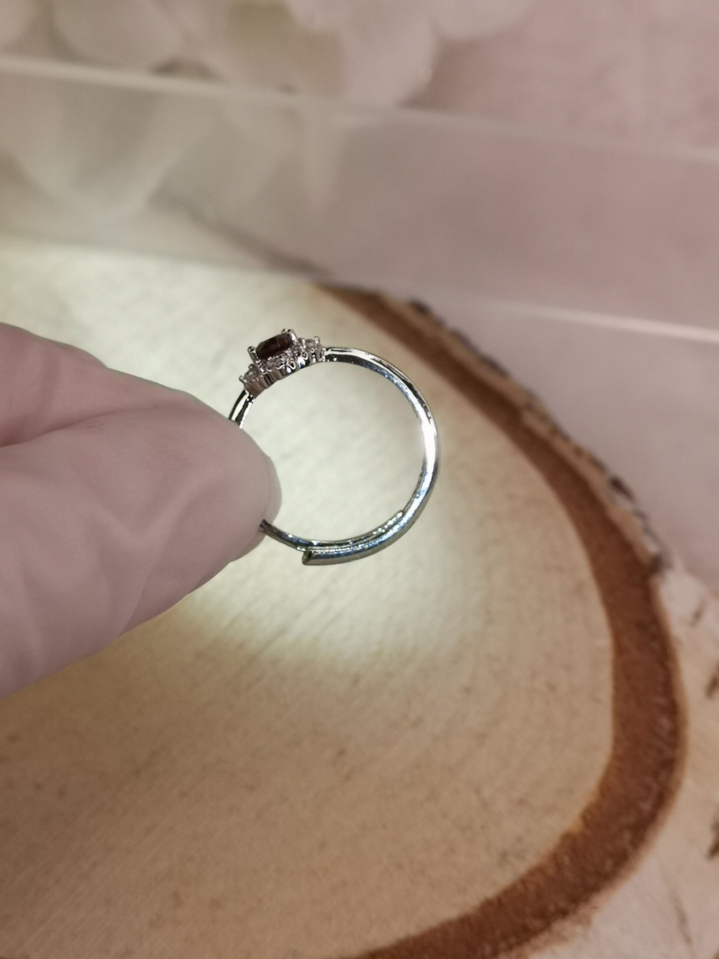 Granat Edelstein, Kupfer Ring verstellbar