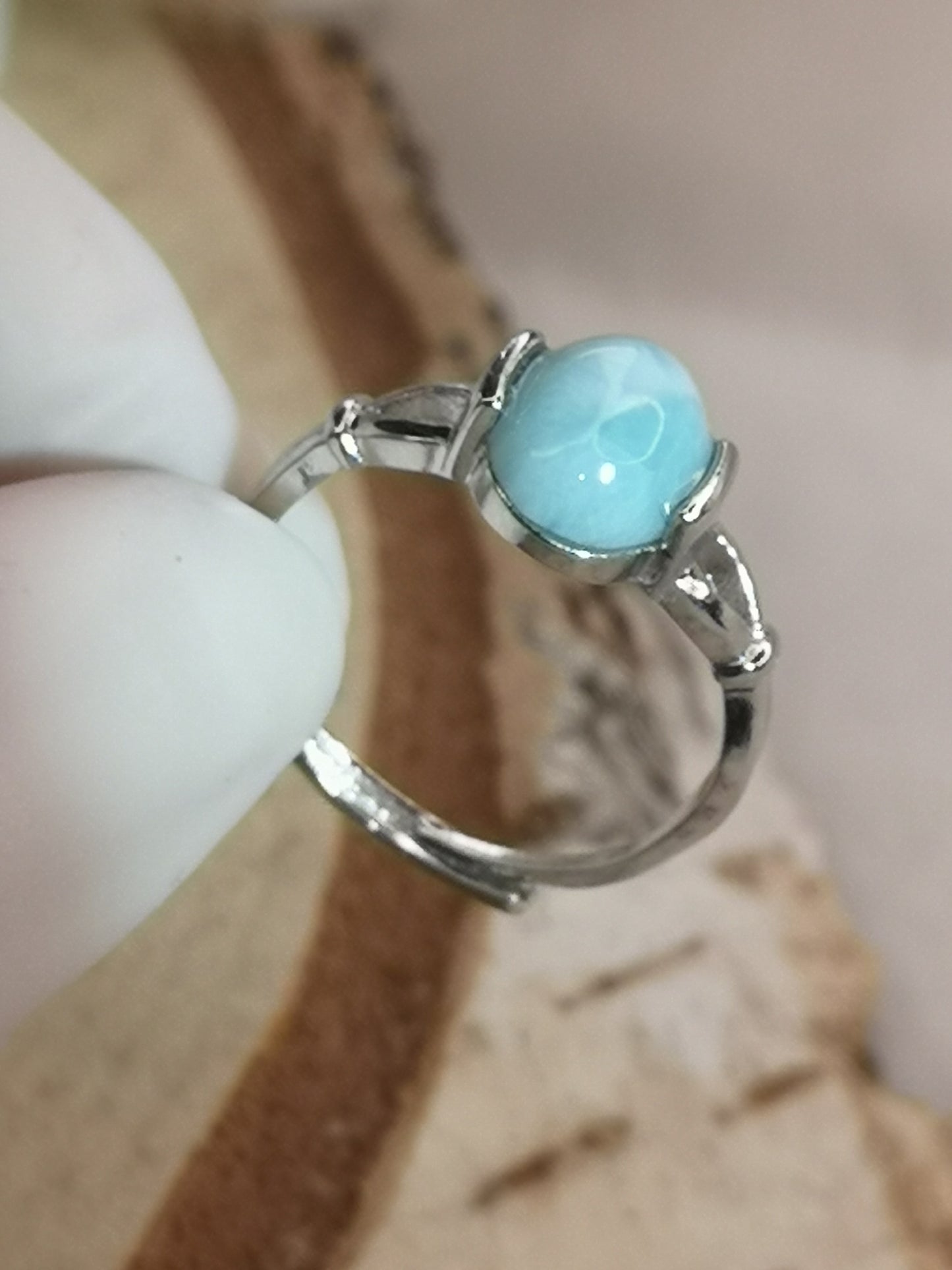 Larimar Edelstein Kupfer Ring