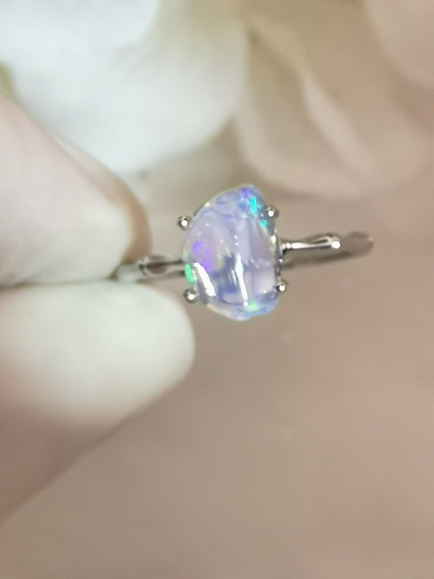 Opal Kupfer Ring verstellbar Edelstein Schmuck #dayza