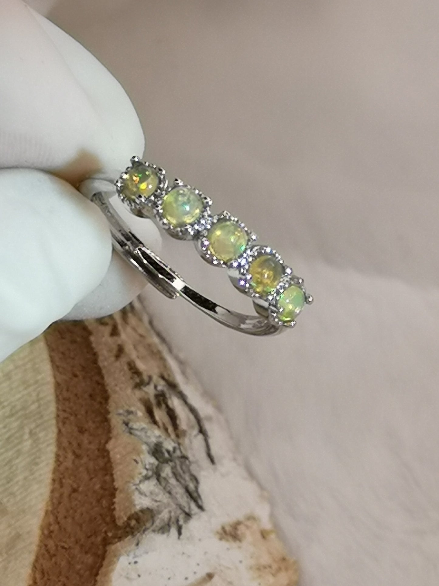 Opal Edelsteine, Kupfer Ring verstellbar
