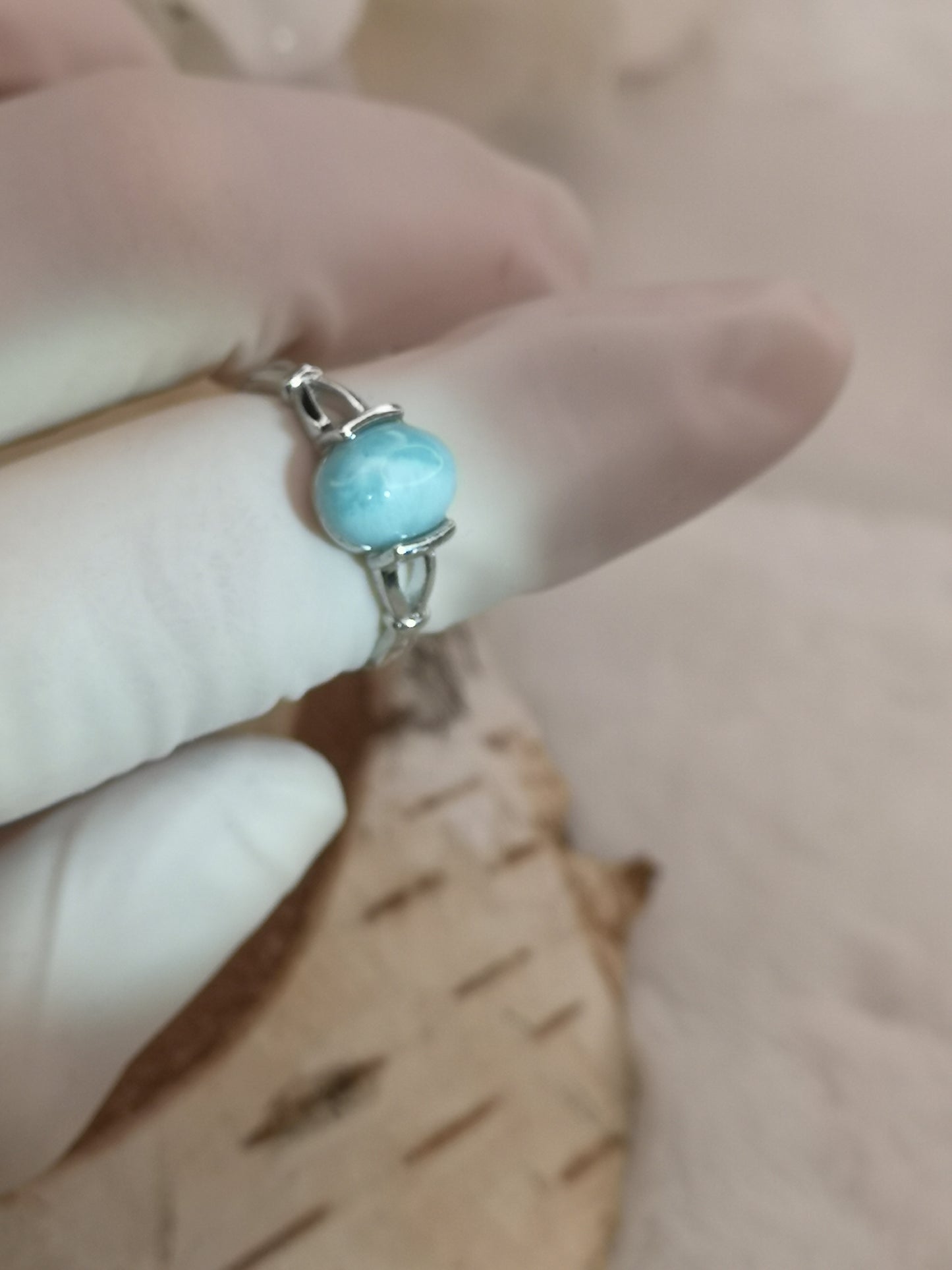 Larimar Edelstein Kupfer Ring