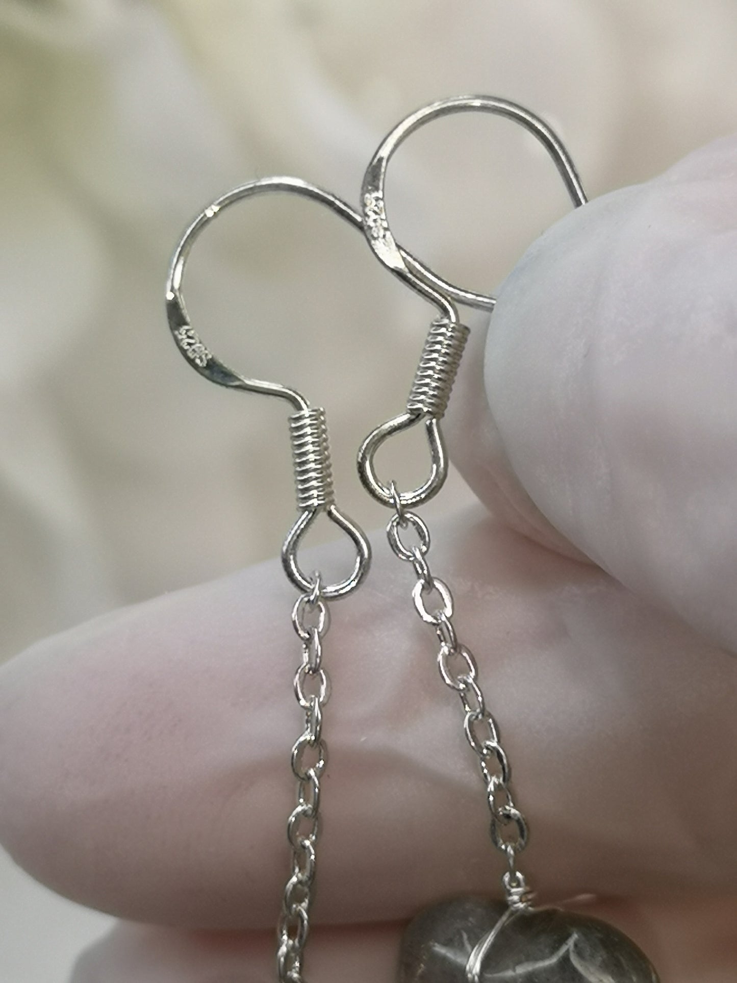 Labradorite Edelstein, 925 Silber Herz Ohrringe