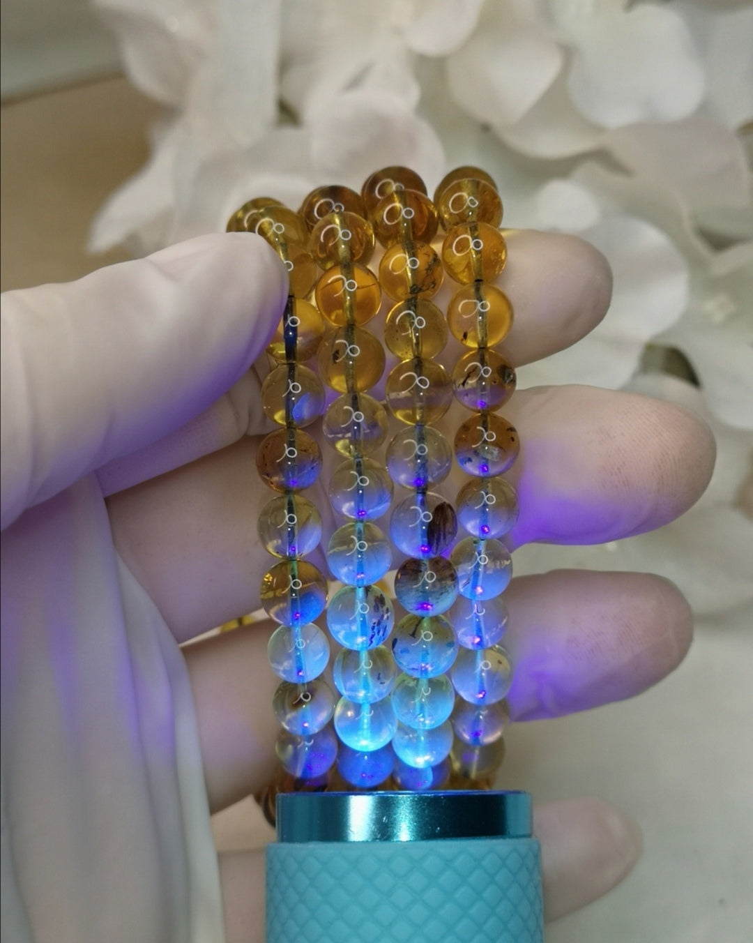 Blue Amber Edelstein Armband